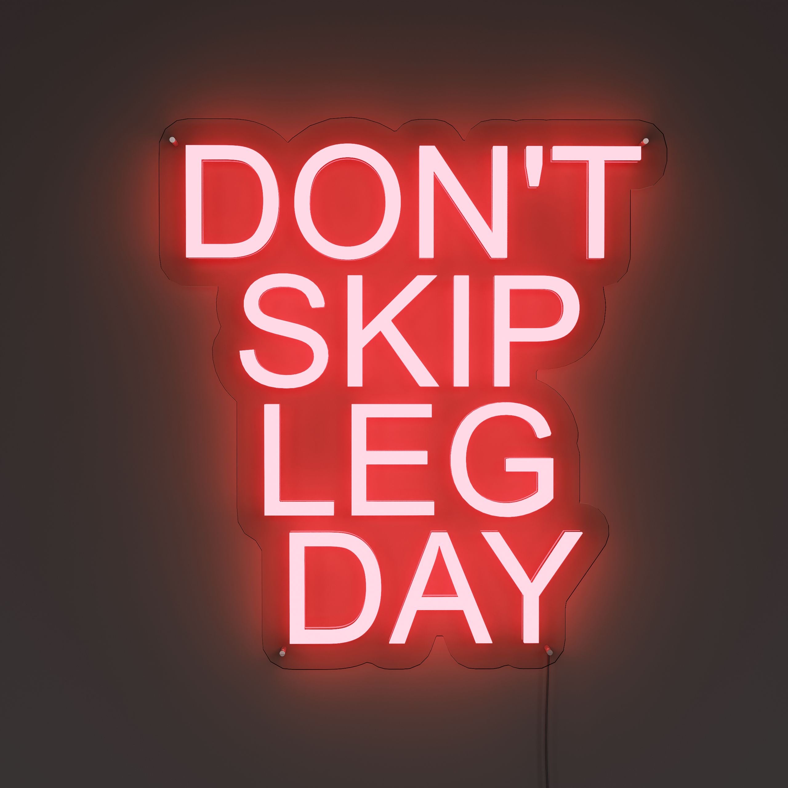 Don't Skip Leg Day Gym Neon Sign