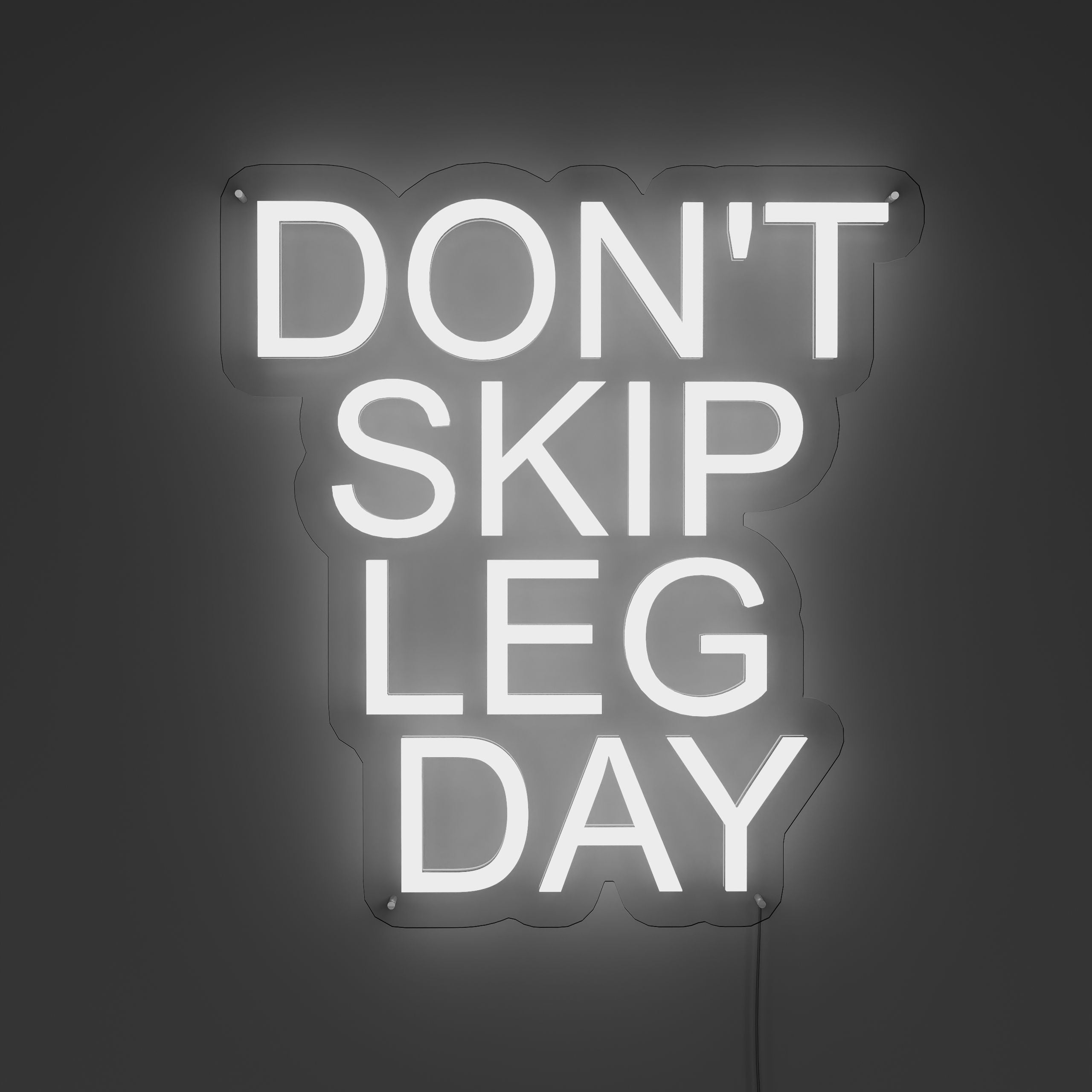 Don't Skip Leg Day Gym Neon Sign