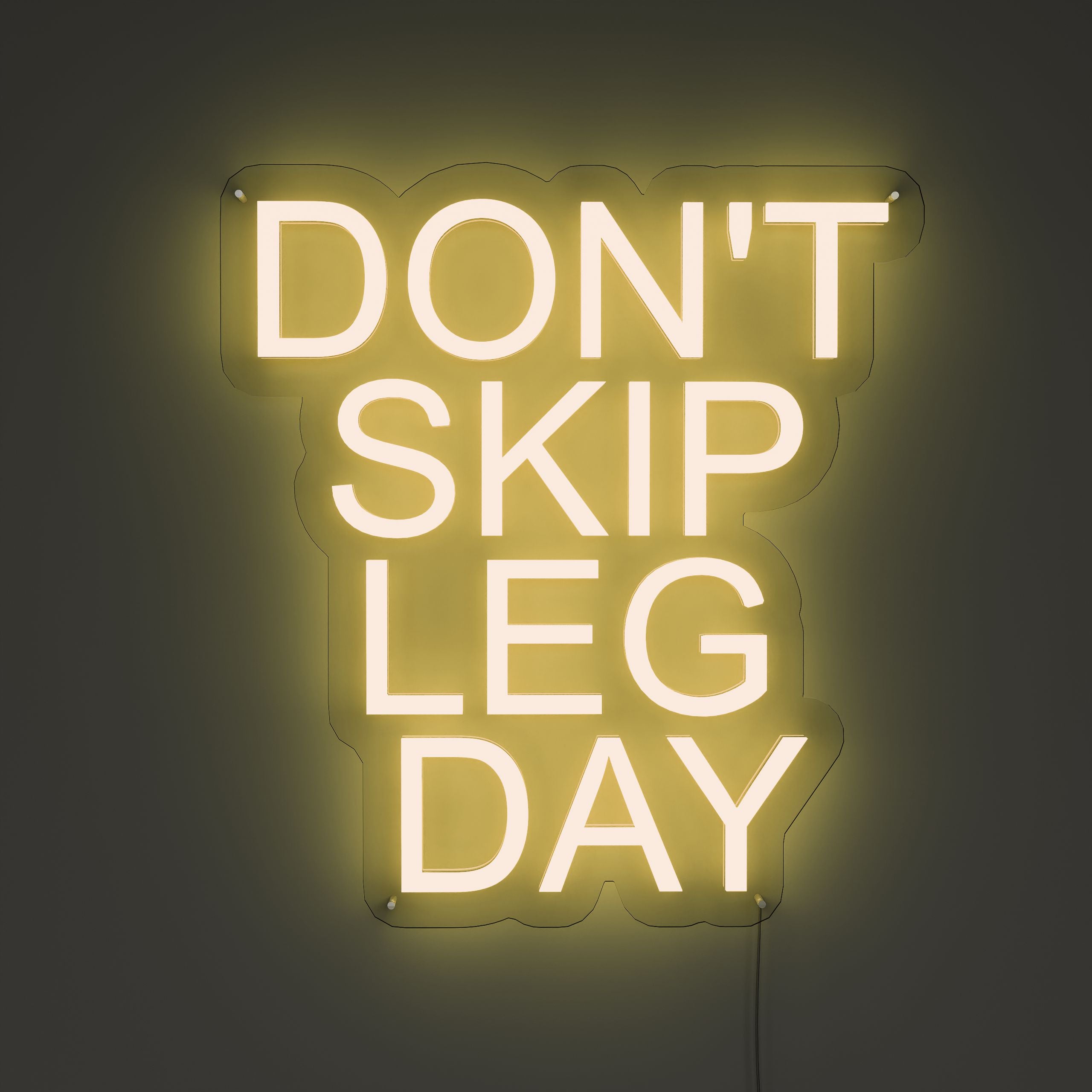Don't Skip Leg Day Gym Neon Sign