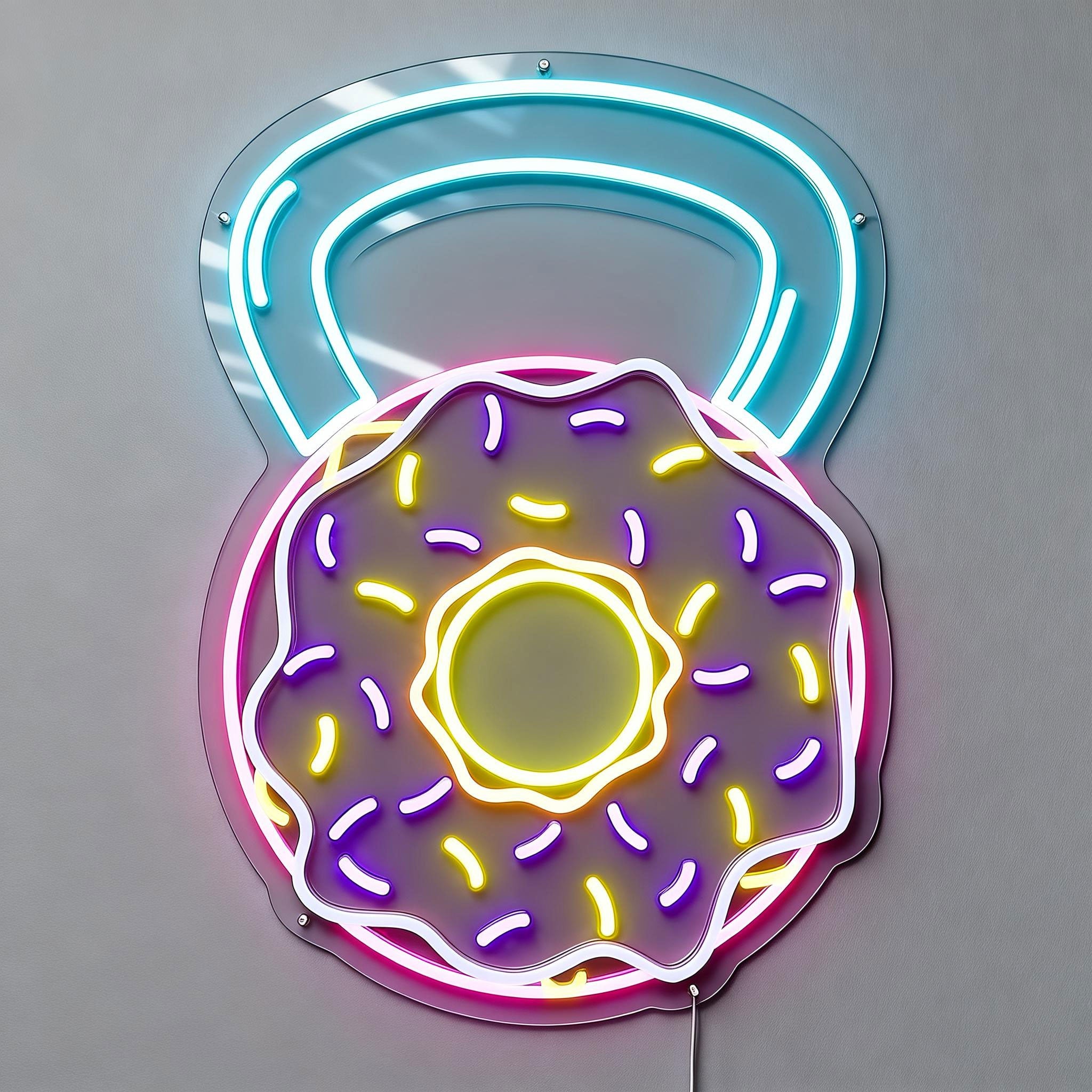 Donut Barbell Neon Sign