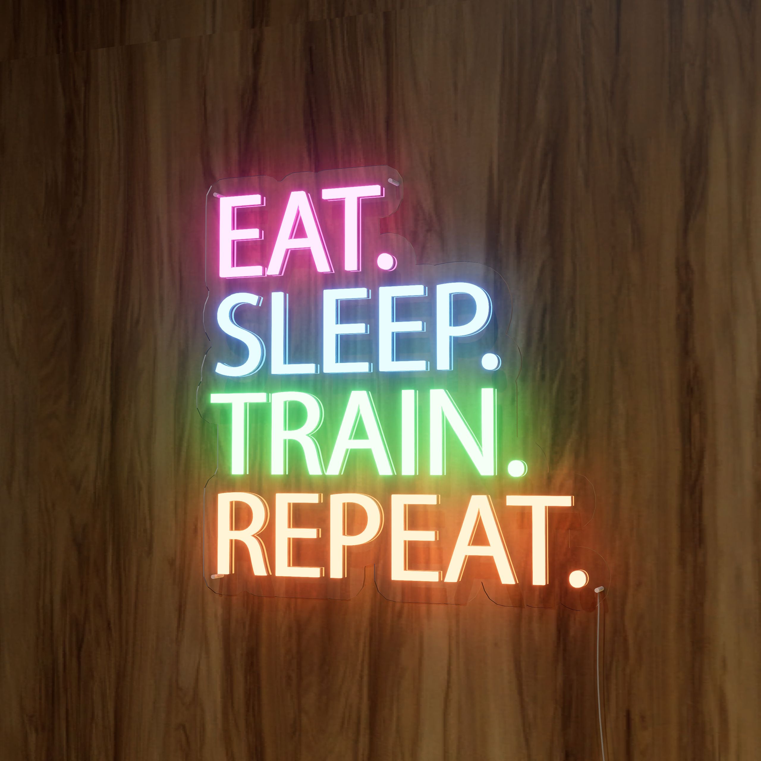 Eat Sleep Train GYM Neon Sign conner