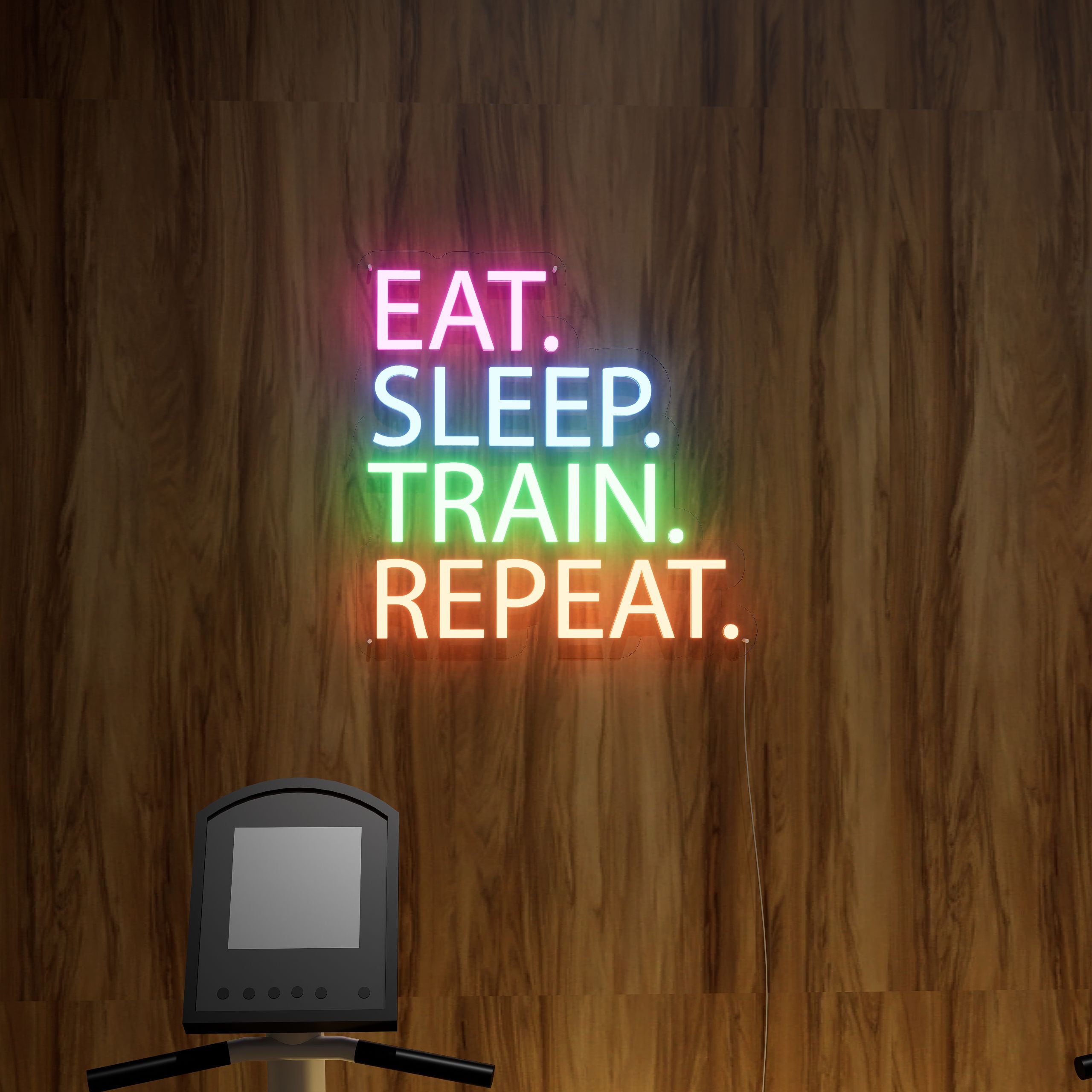 Eat Sleep Train GYM Neon Sign color