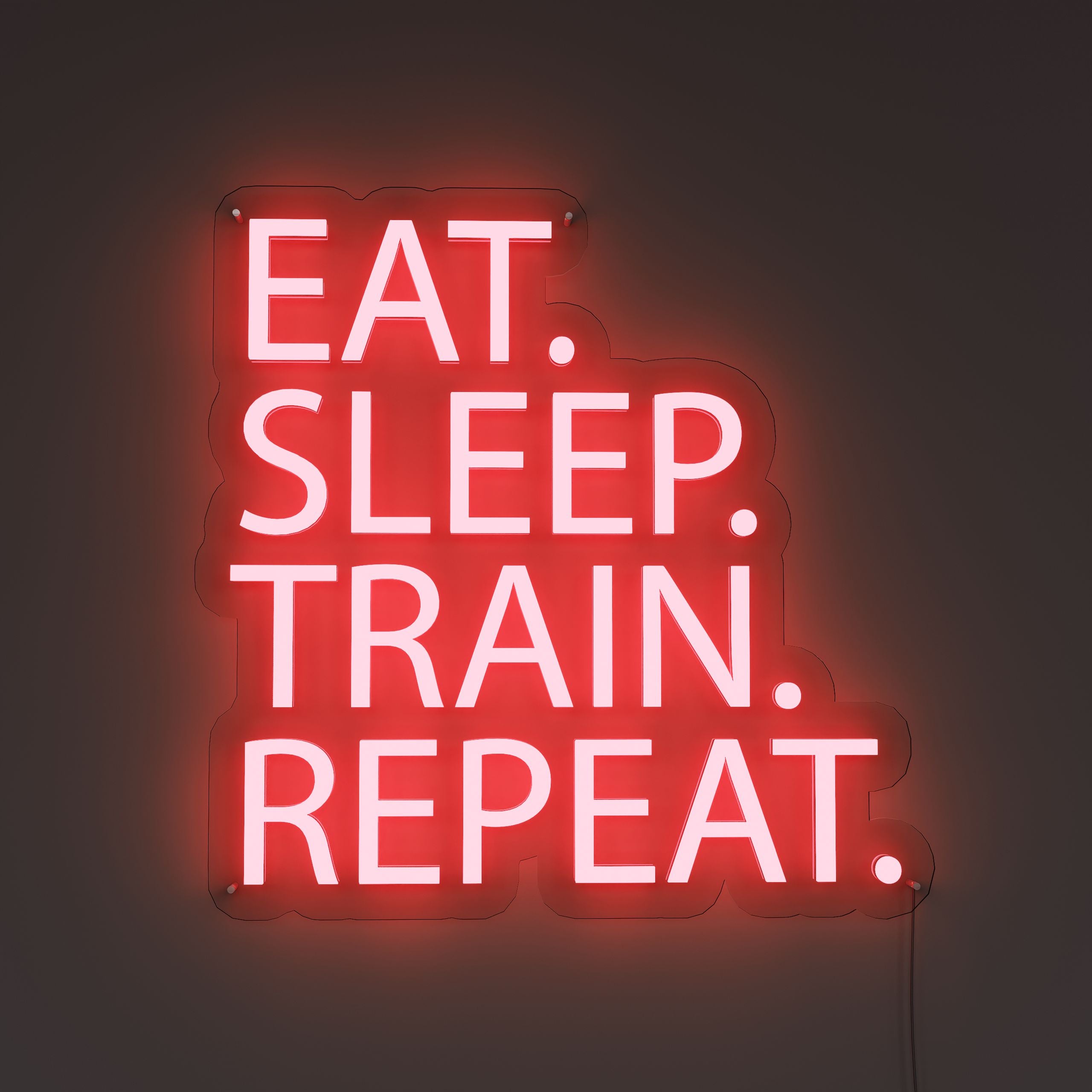 Eat Sleep Train GYM Neon Sign red