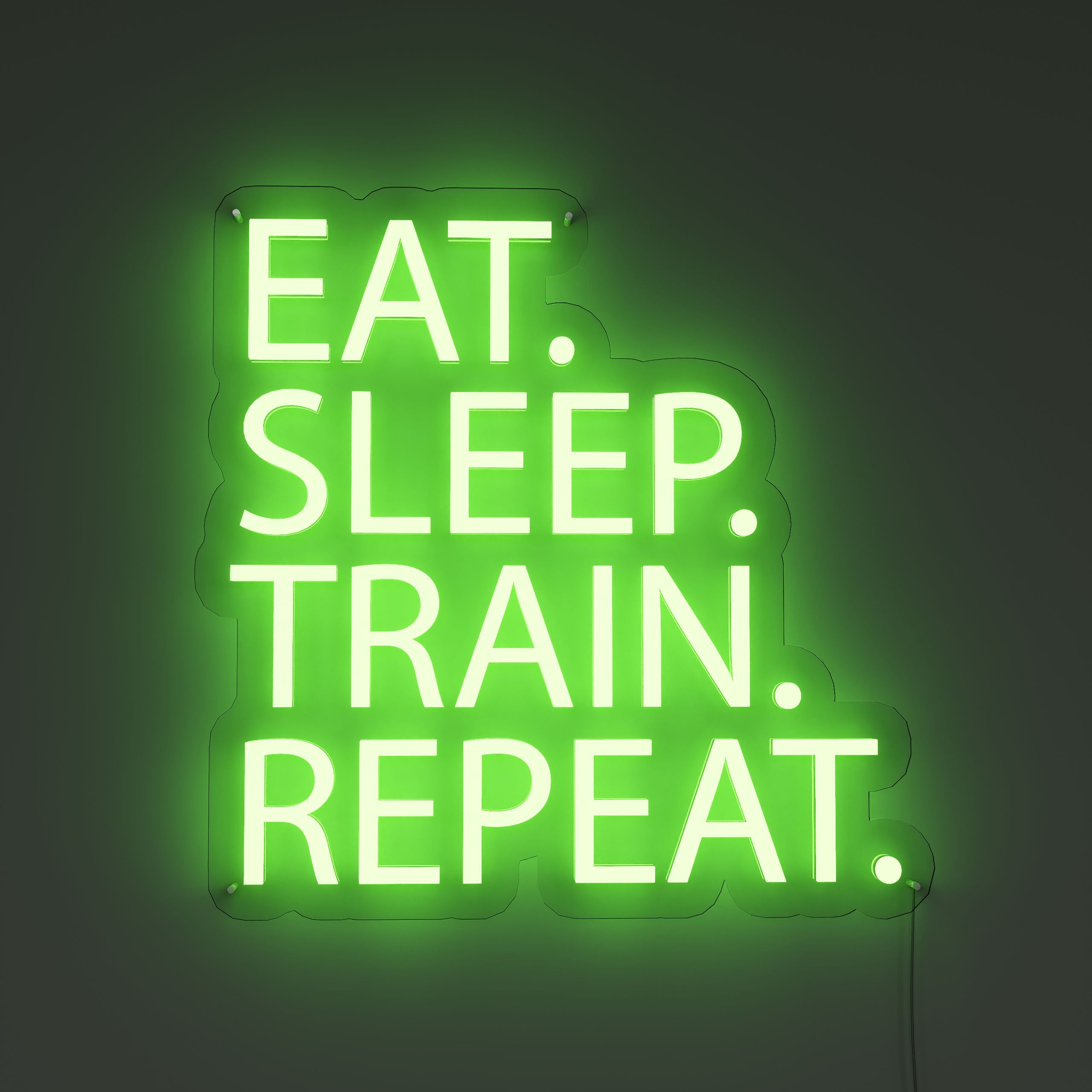 Eat Sleep Train GYM Neon Sign green