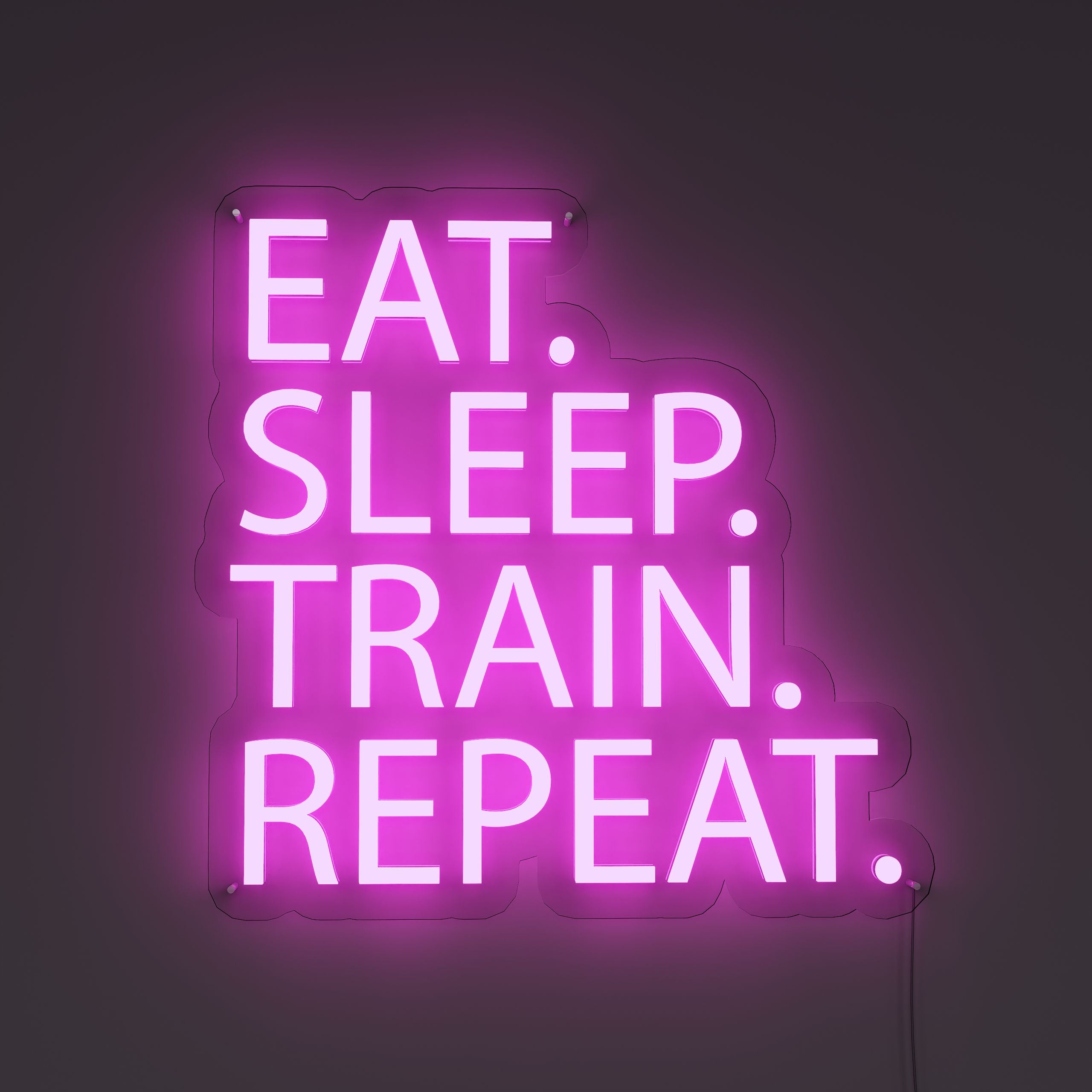 Eat Sleep Train GYM Neon Sign pink