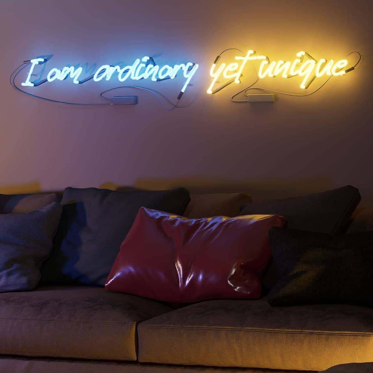 I am ordinary yet unique neon sign vintage2