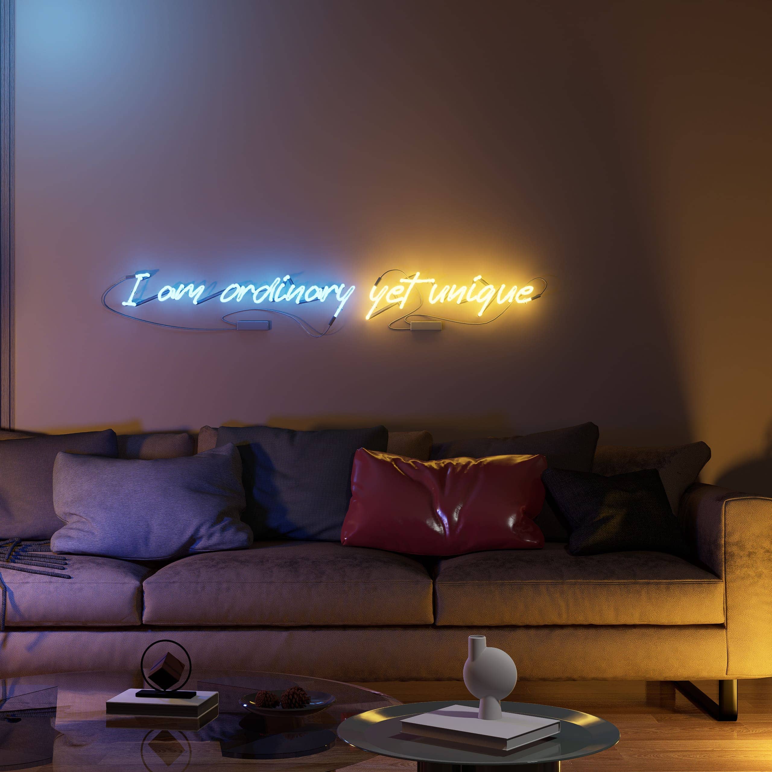 I am ordinary yet unique neon sign vintage