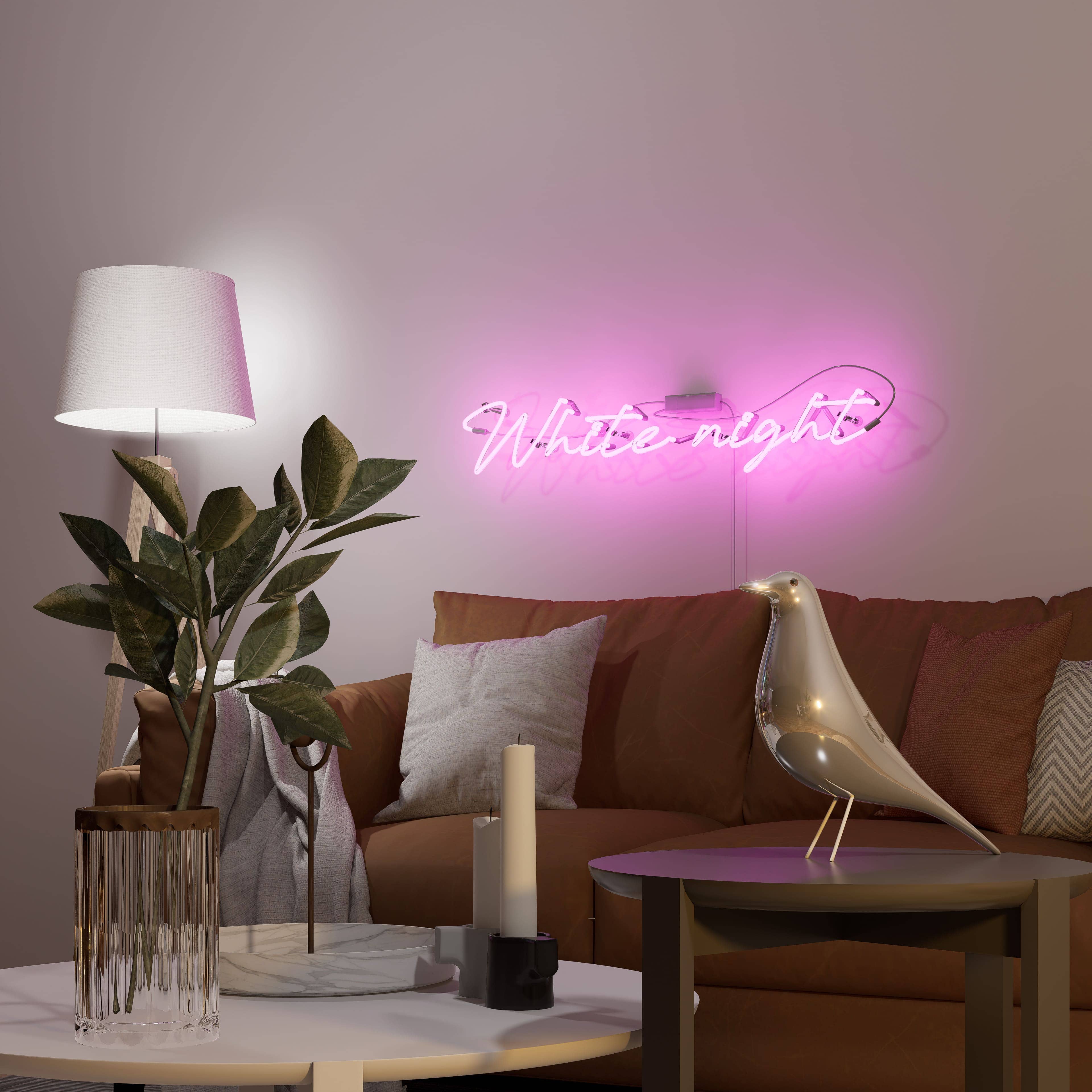 Vintage Neon Signs Bring White Night to Life