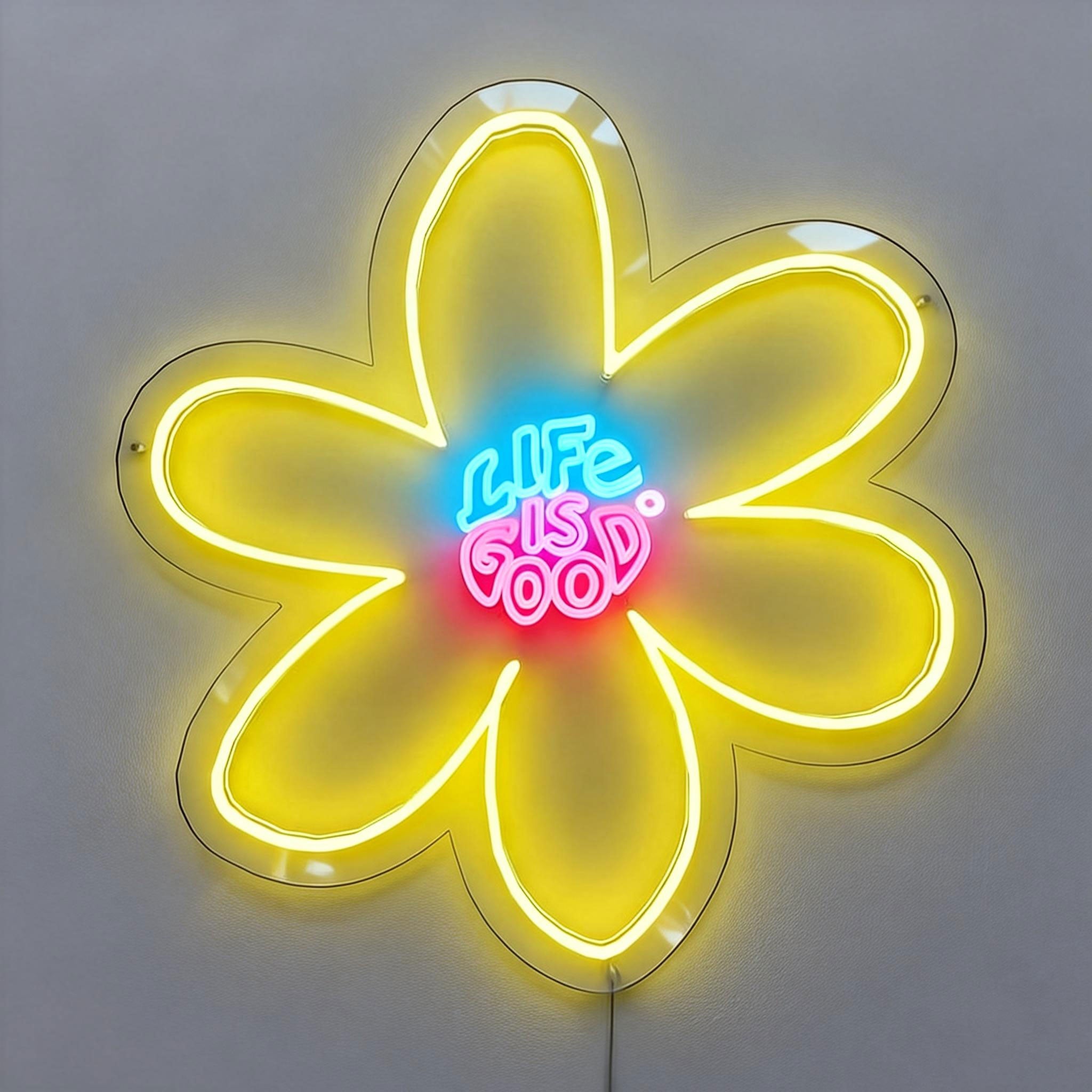 Life Is Good Flower Neon Sign