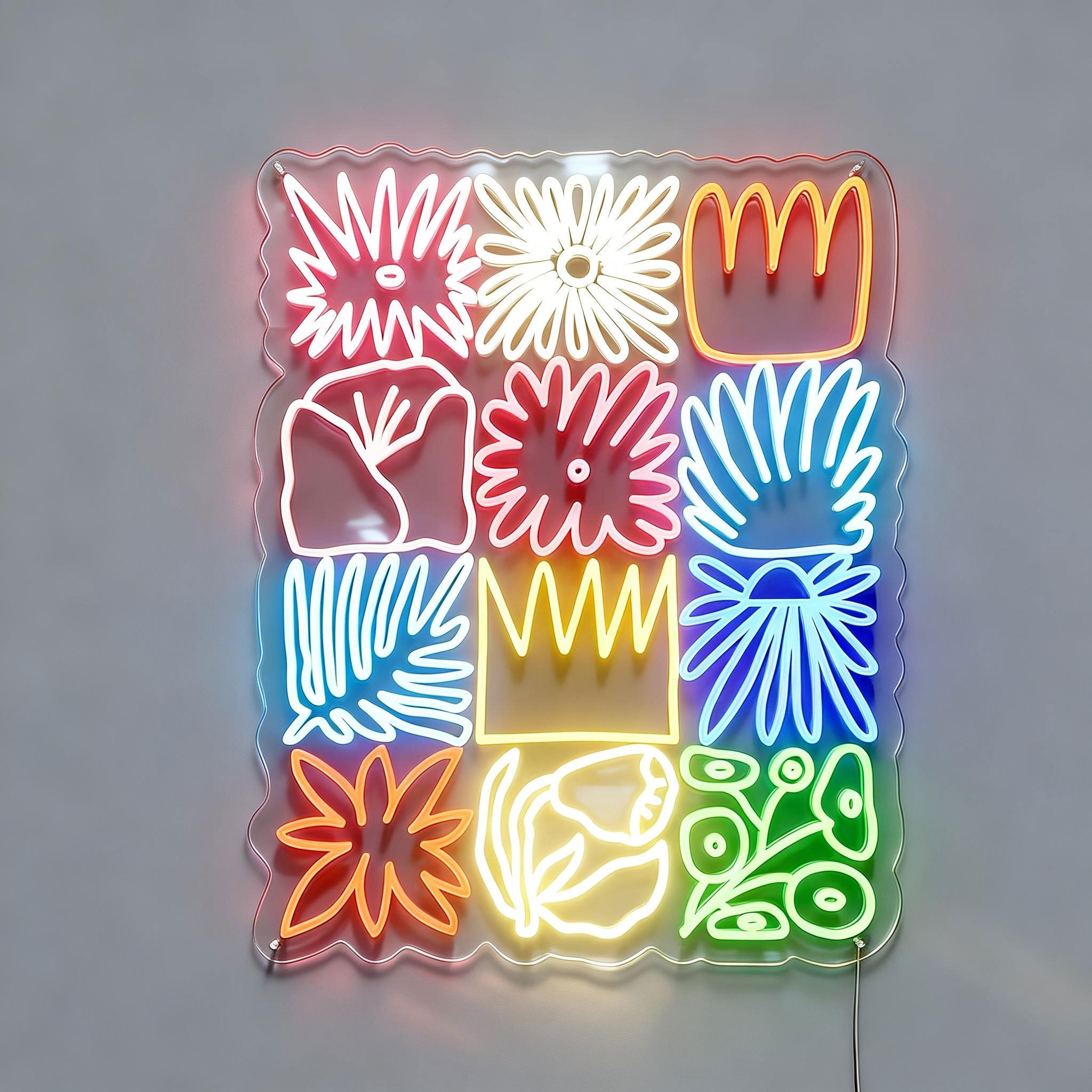 Multicolor Flower Neon Sign