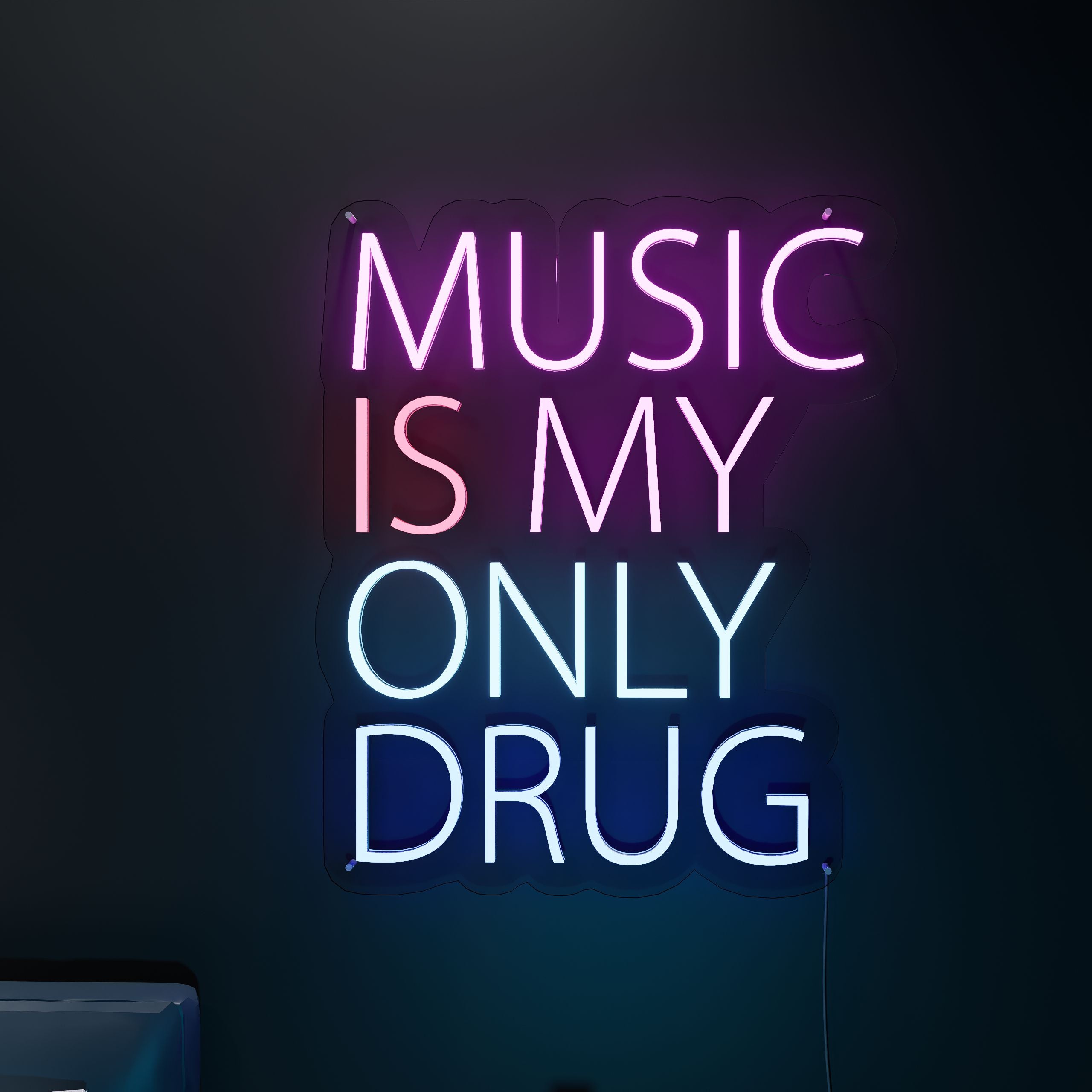 Music Is My Only Drug Music Sign Neon
