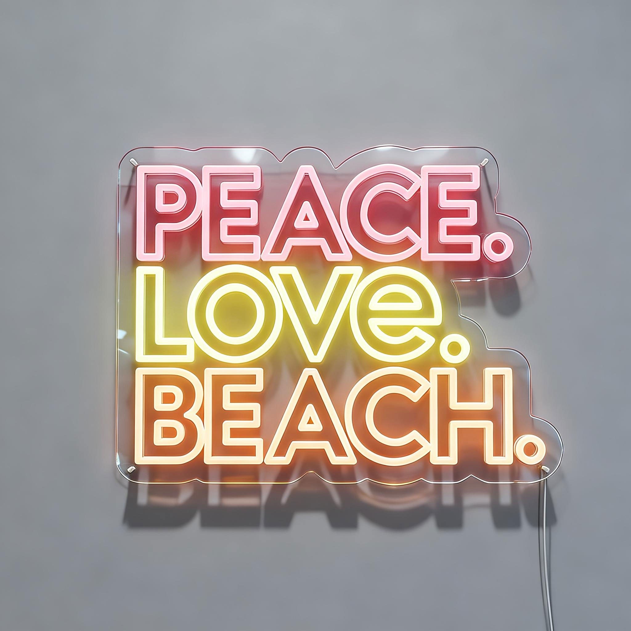 Peace Neon Sign Love Beach