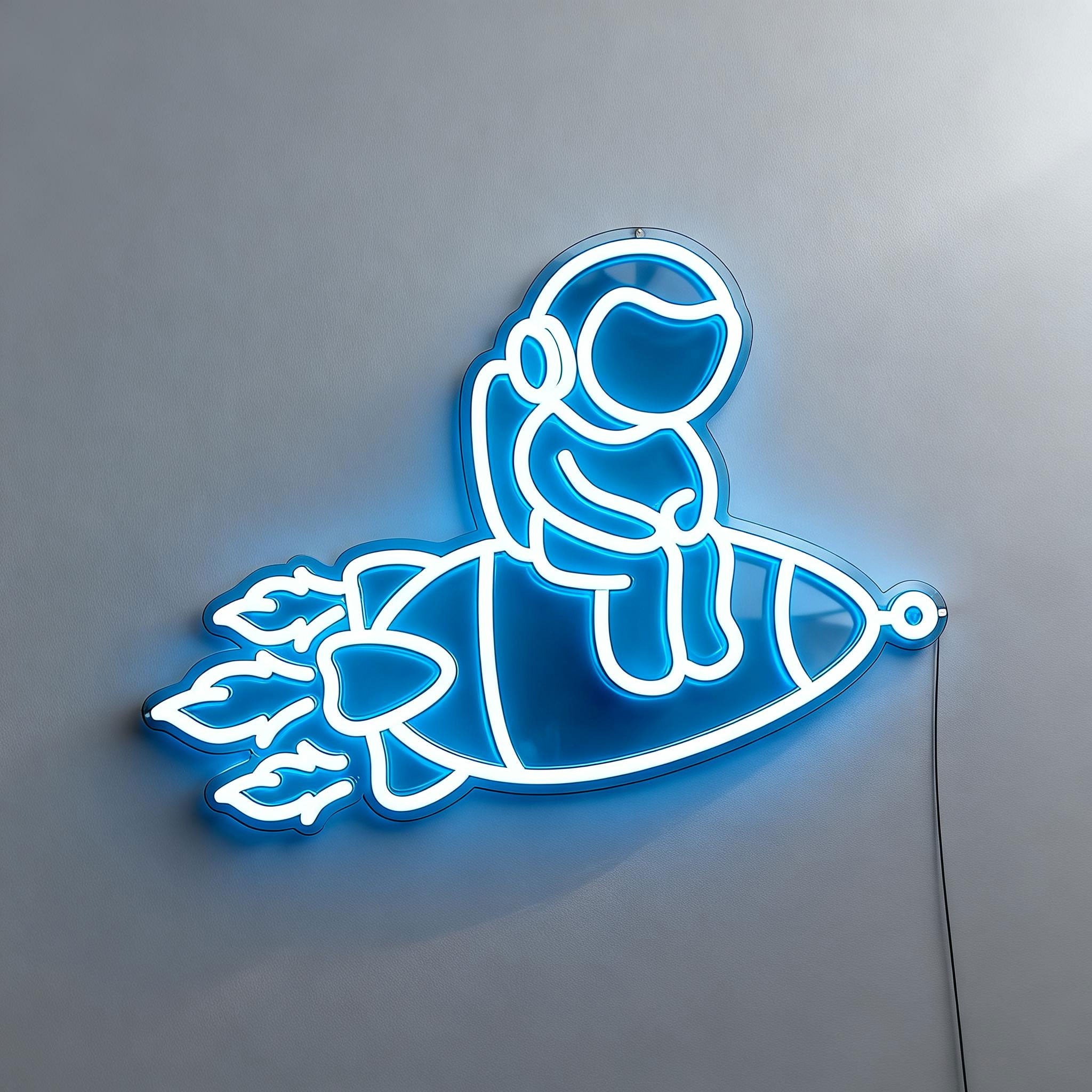 Rocket Astronaut Neon Sign