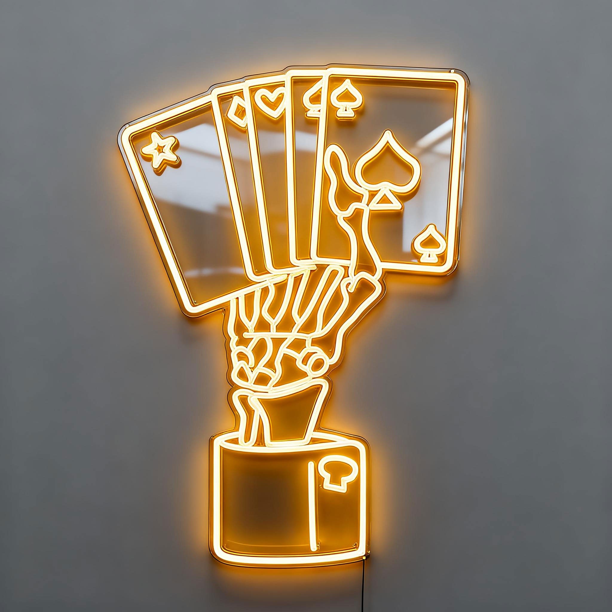 Skull Poker Neon Sign