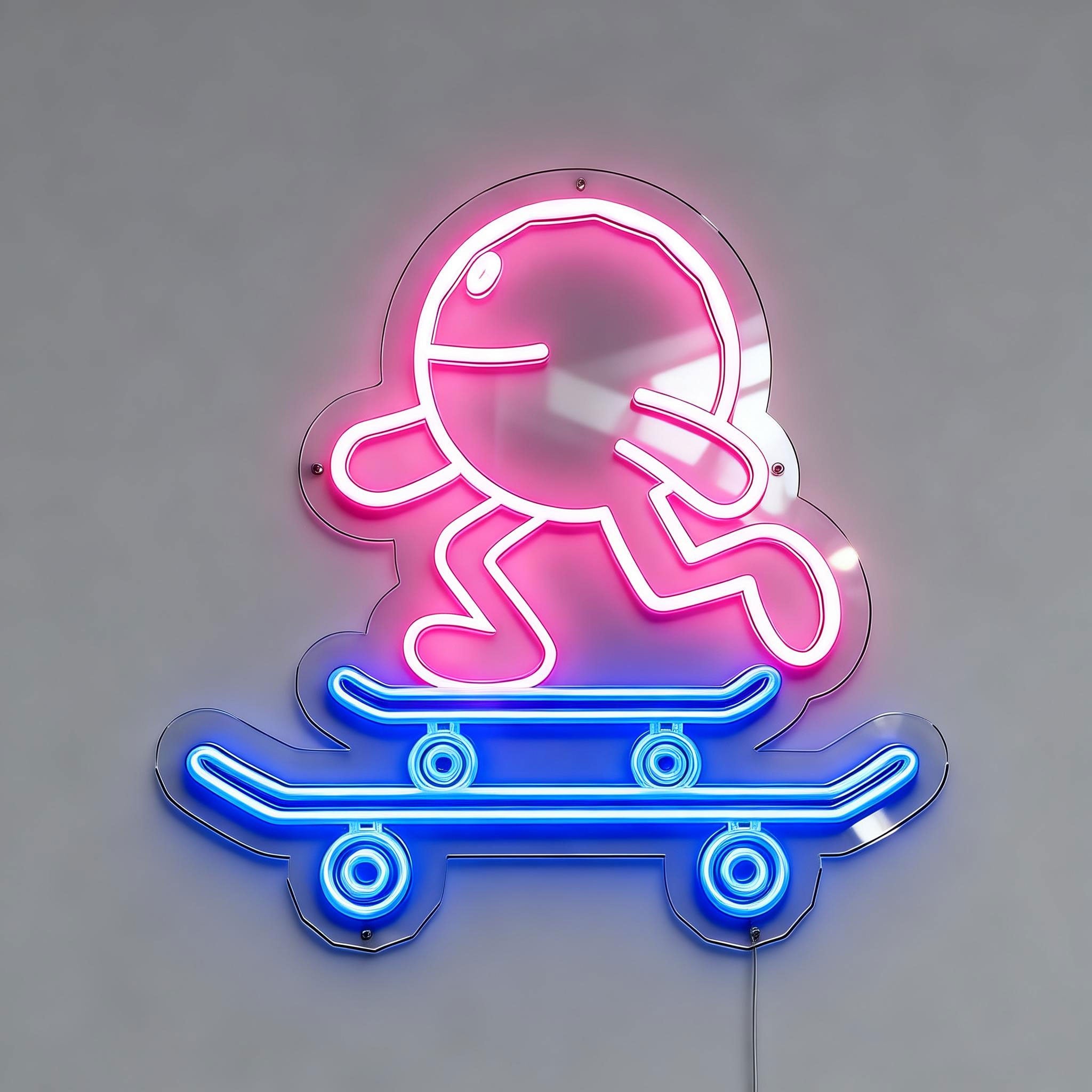 Smiling Skateboard Neon Sign