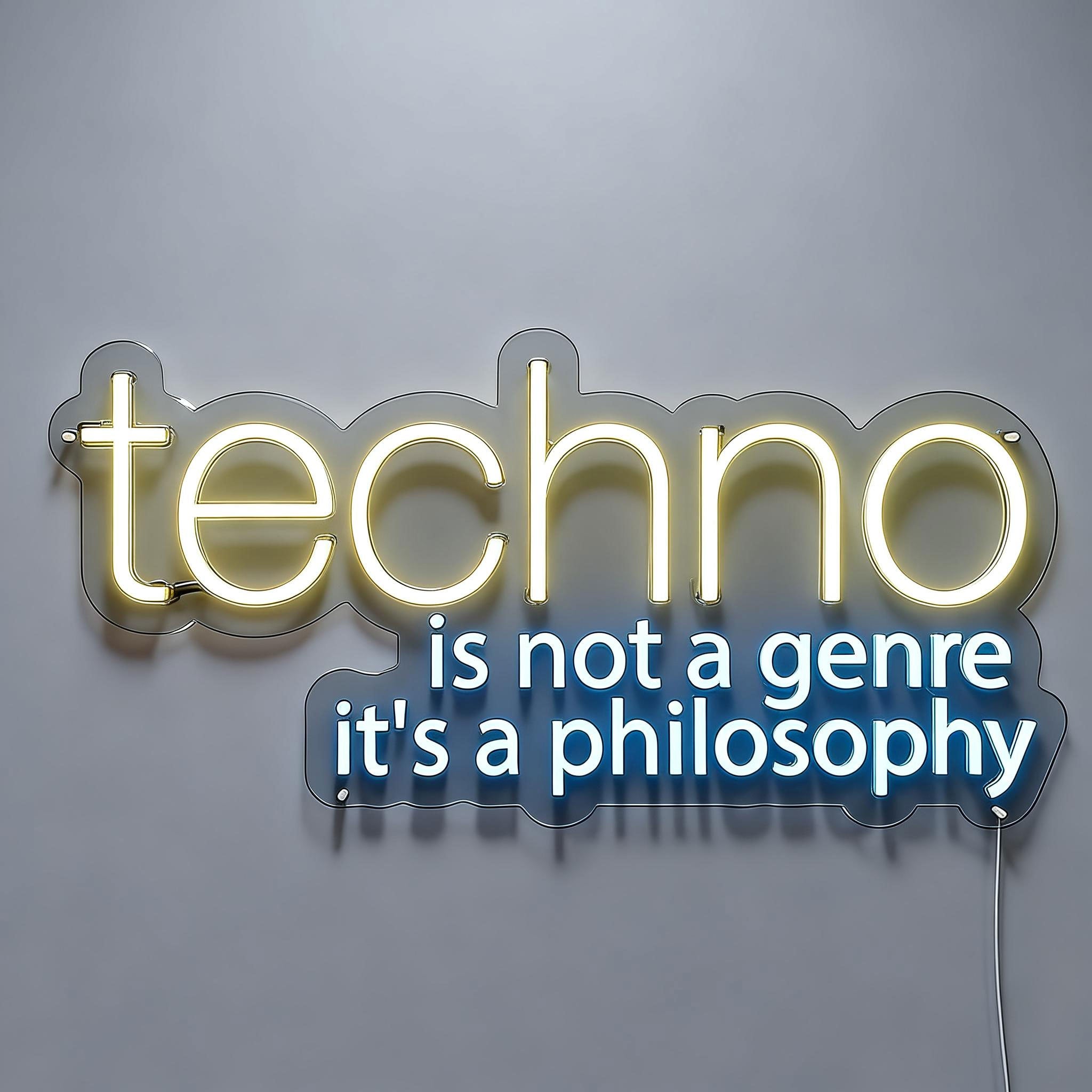 Techno Is Not A Genre Music Neon Sign