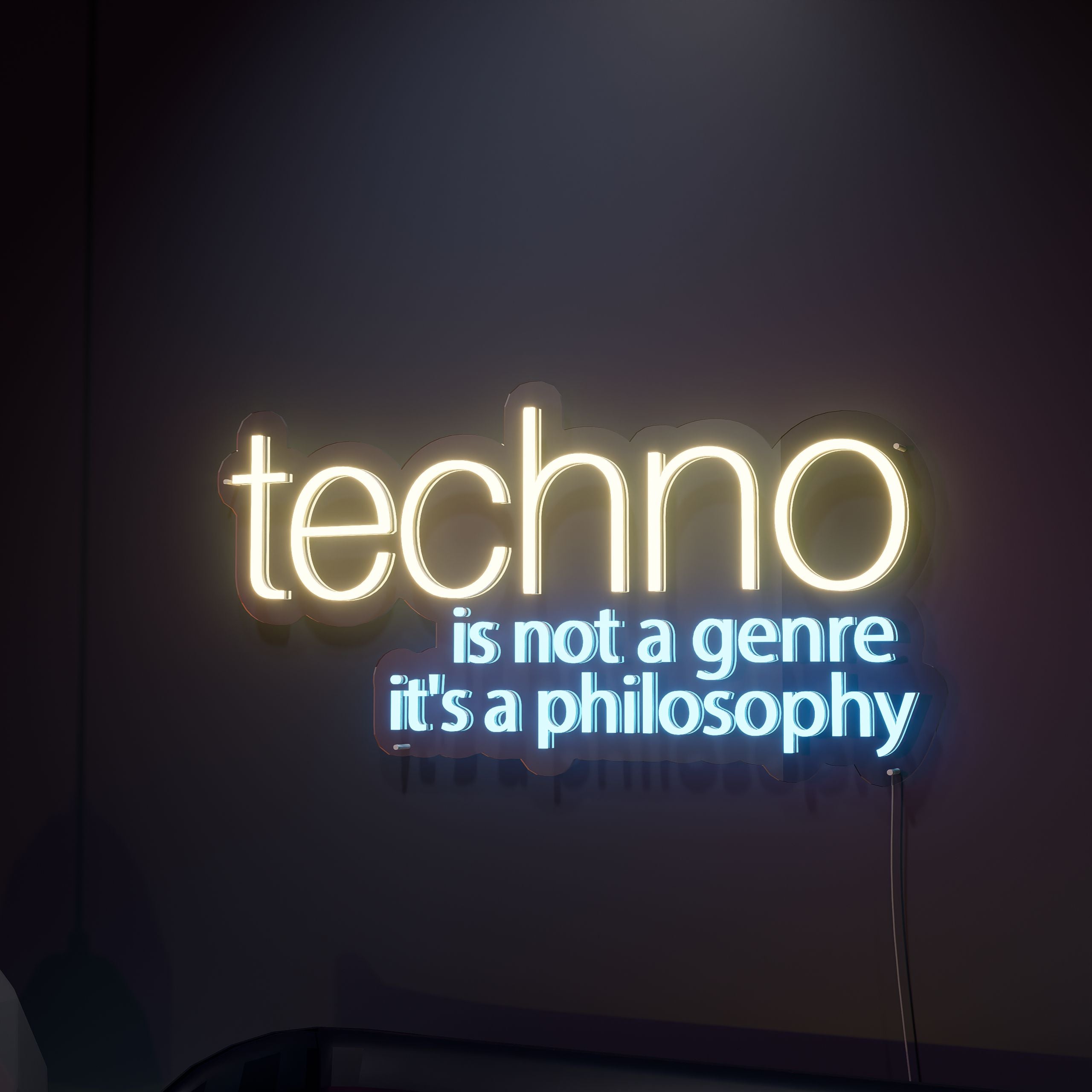 Techno Is Not A Genre Music Neon Sign multid