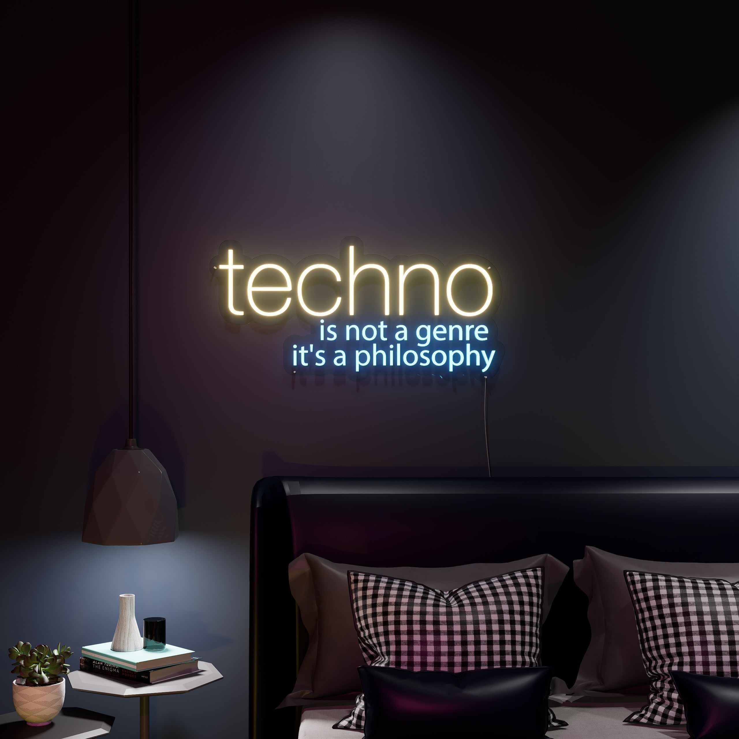 Techno Is Not A Genre Music Neon Sign far