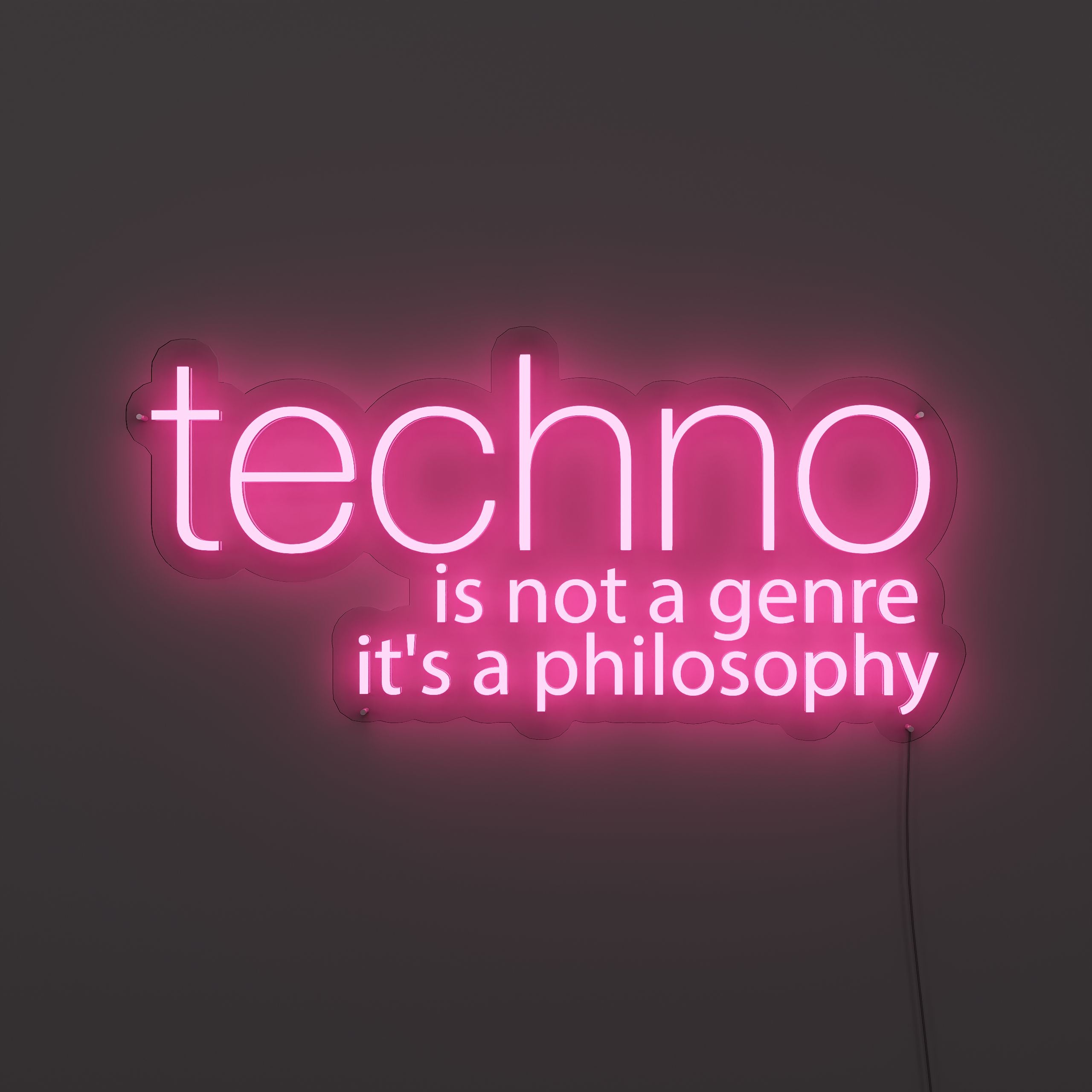 Techno Is Not A Genre Music Neon Sign pink