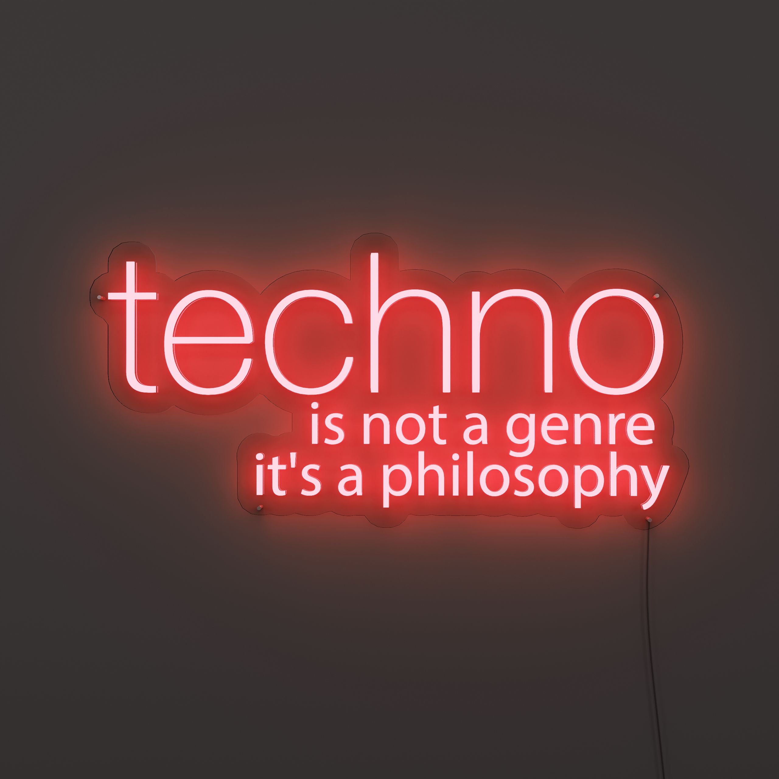 Techno Is Not A Genre Music Neon Sign red