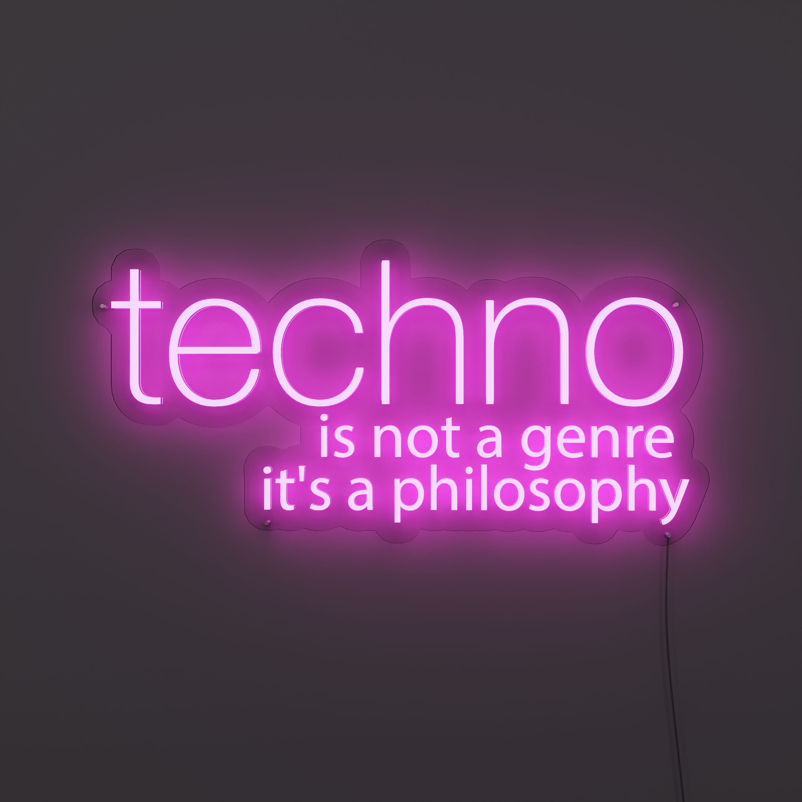 Techno Is Not A Genre Music Neon Sign pink