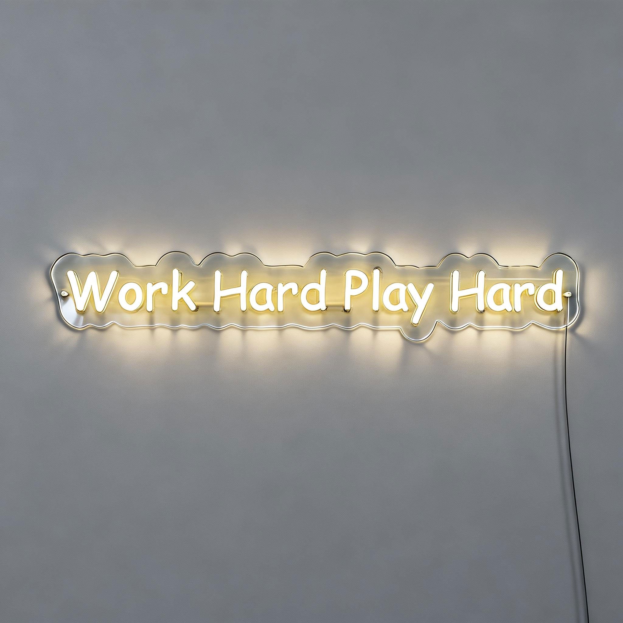 Work Hard Play Hard Office Neon Sign