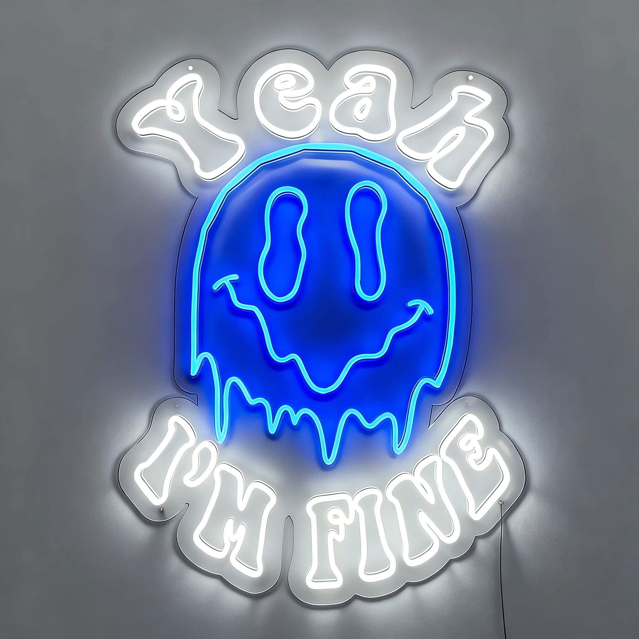 Yeah I'm Fine Smile Neon Sign