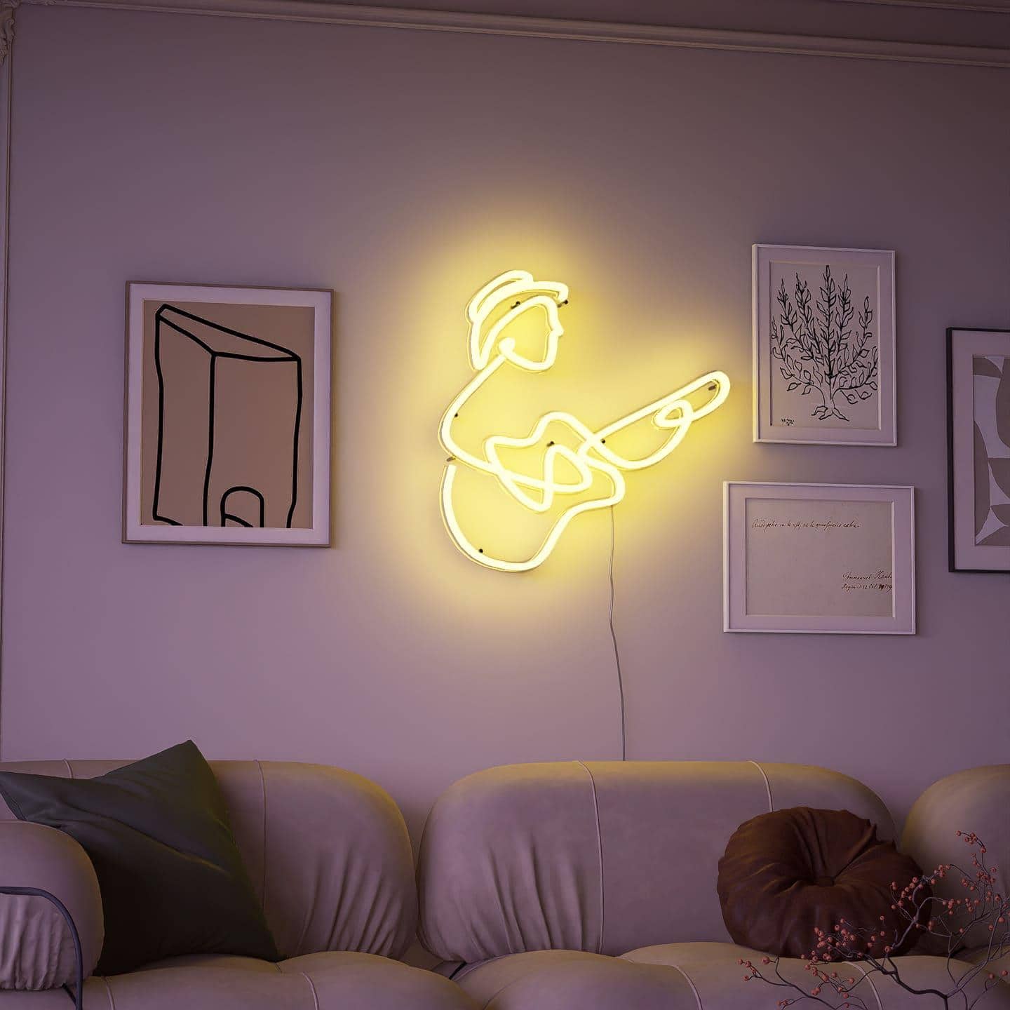 Abstract Neon Sign | Guitarist - NeonsignLife