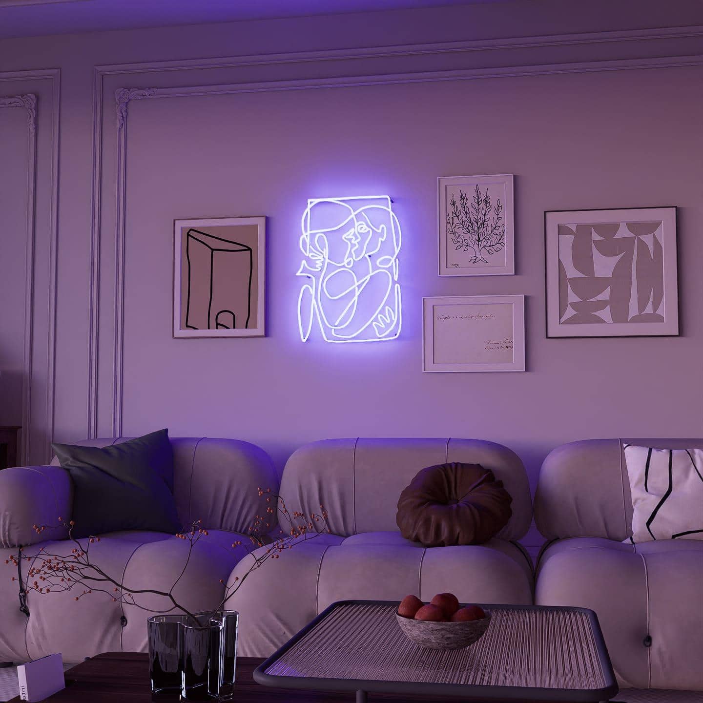 Abstract Neon Sign | Kiss Artwork - NeonsignLife