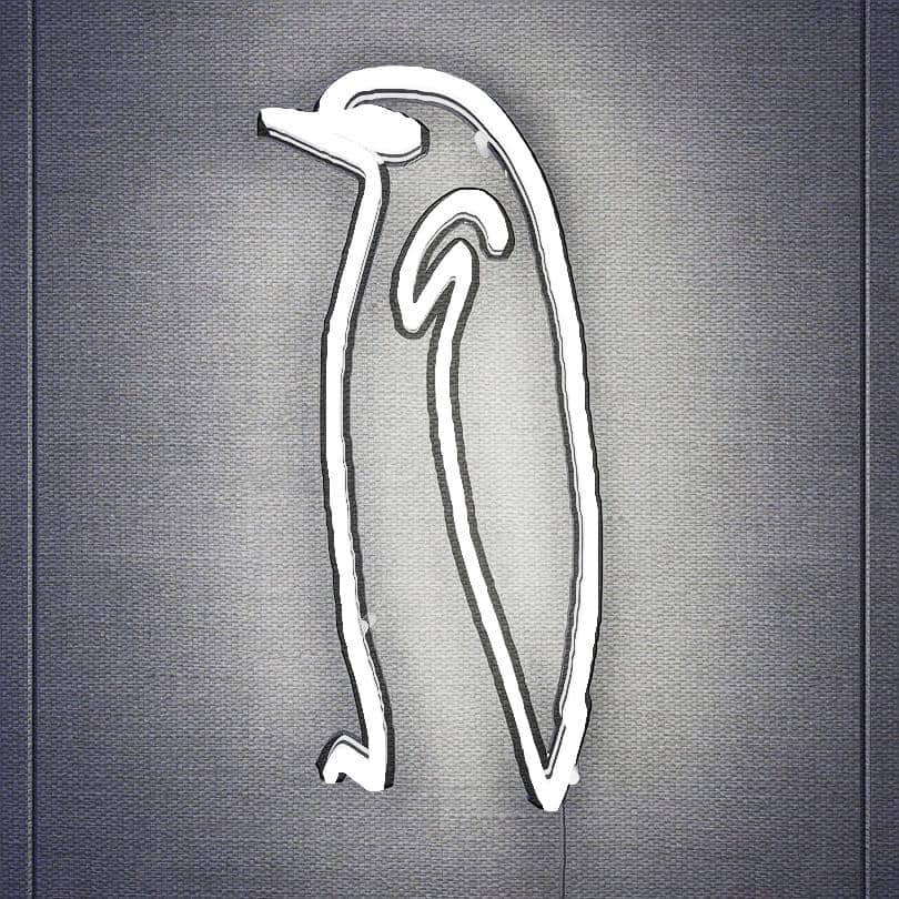 Abstract Neon Sign | Picasso sketch Pudgy Penguin - NeonsignLife
