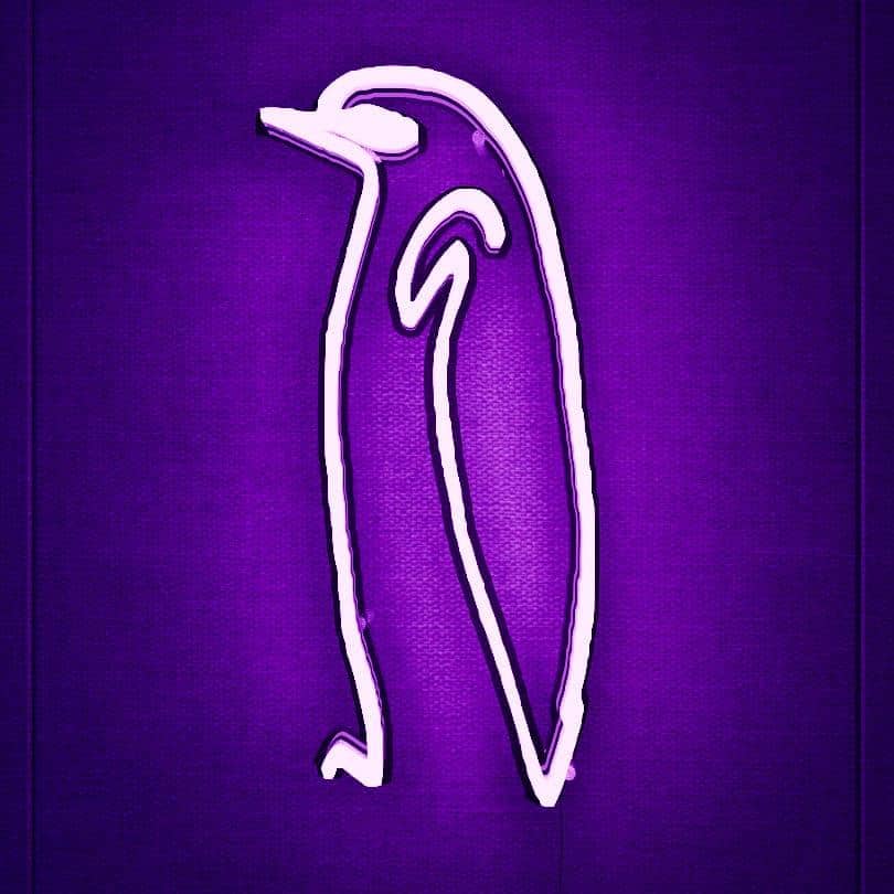 Abstract Neon Sign | Picasso sketch Pudgy Penguin - NeonsignLife