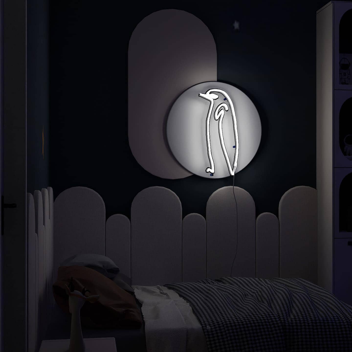 Abstract Neon Sign | Picasso sketch Pudgy Penguin - NeonsignLife