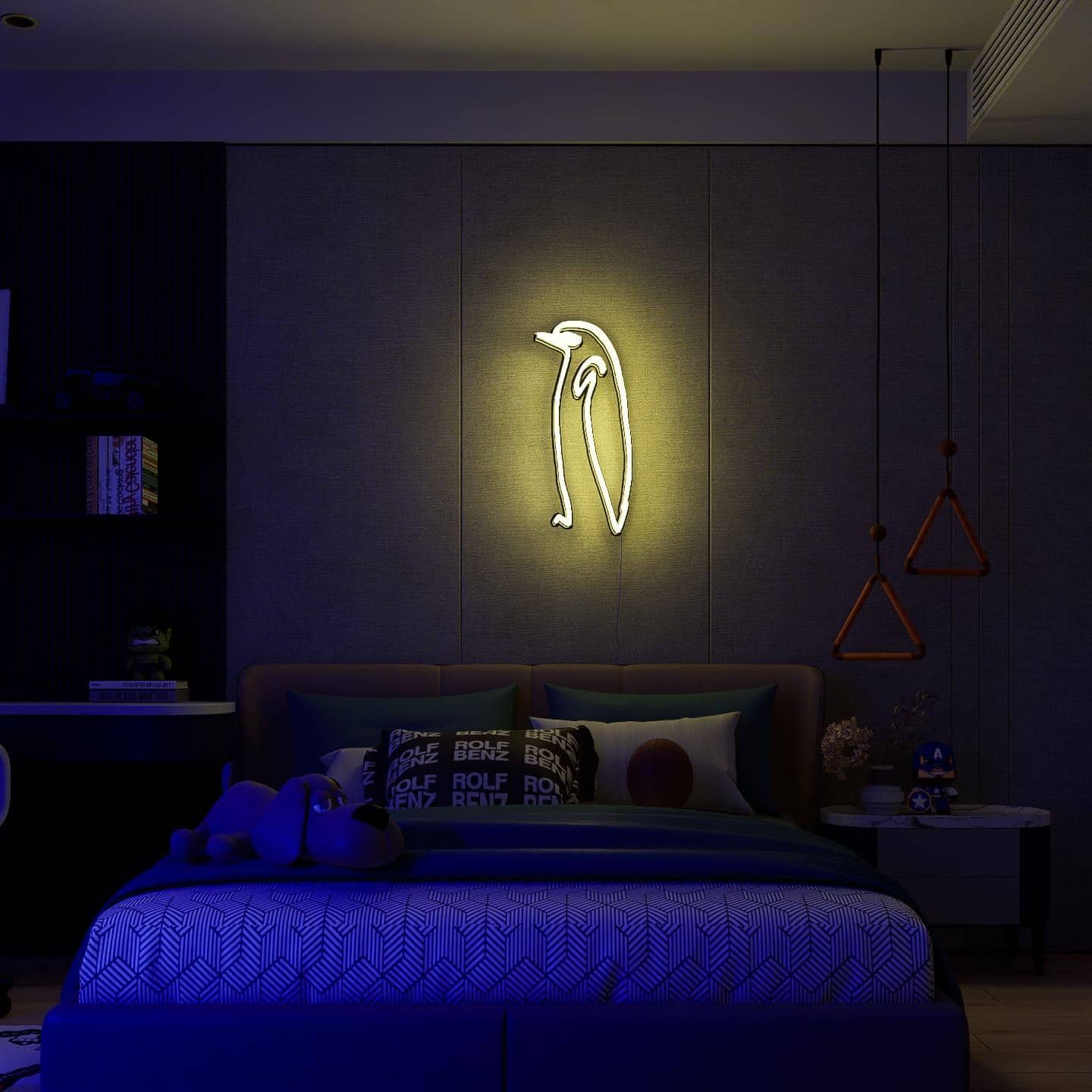 Abstract Neon Sign | Picasso sketch Pudgy Penguin - NeonsignLife