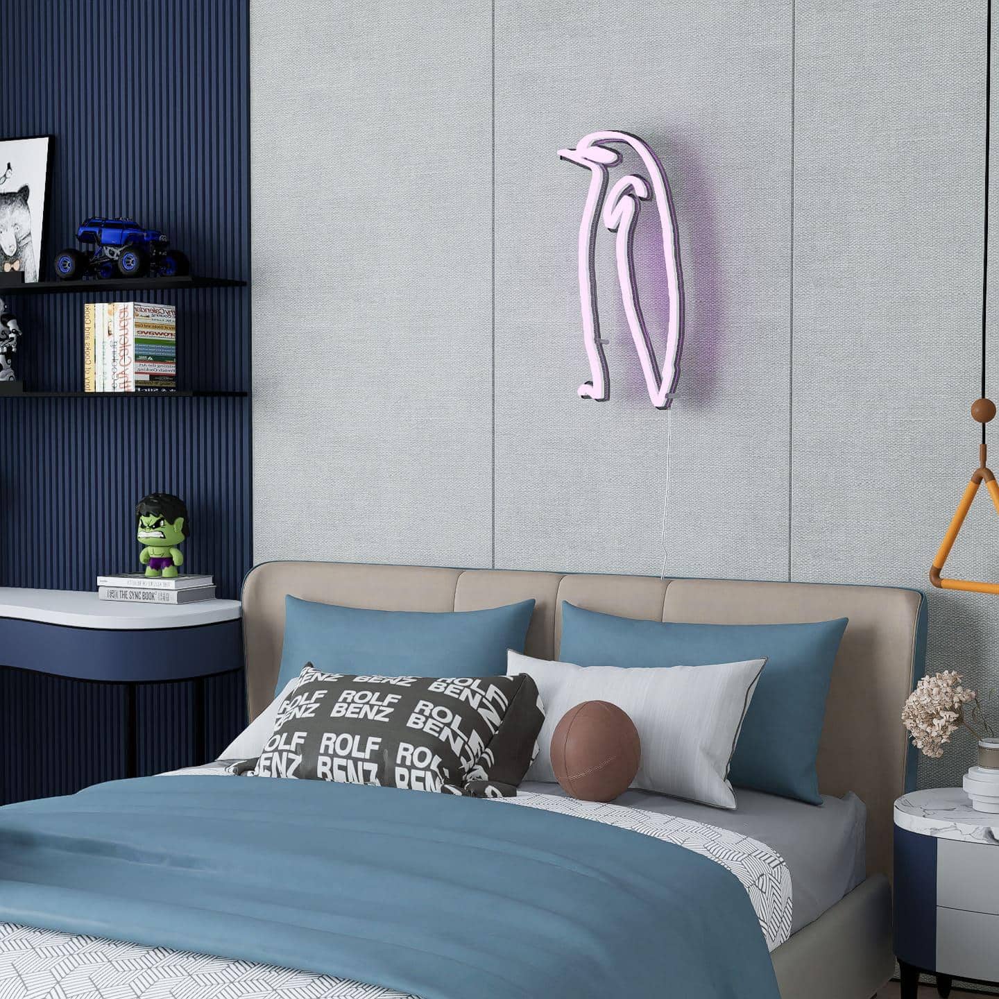Abstract Neon Sign | Picasso sketch Pudgy Penguin - NeonsignLife