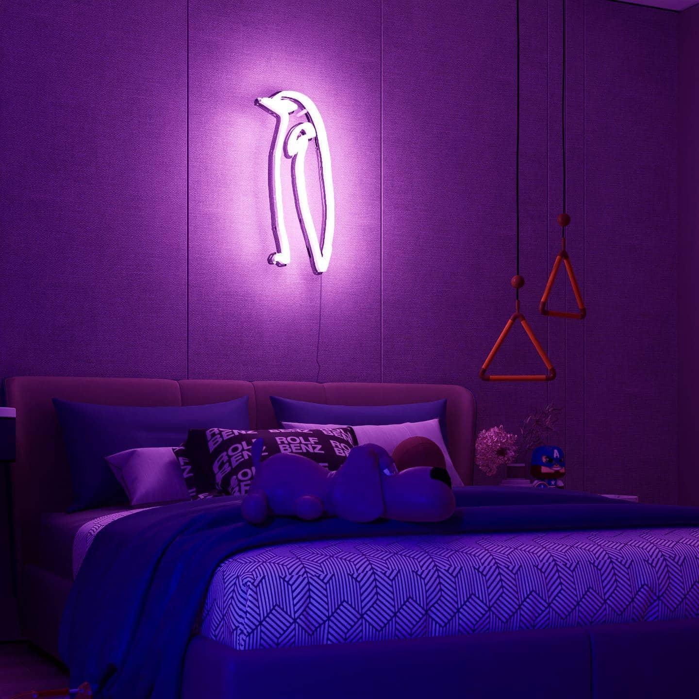 Abstract Neon Sign | Picasso sketch Pudgy Penguin - NeonsignLife