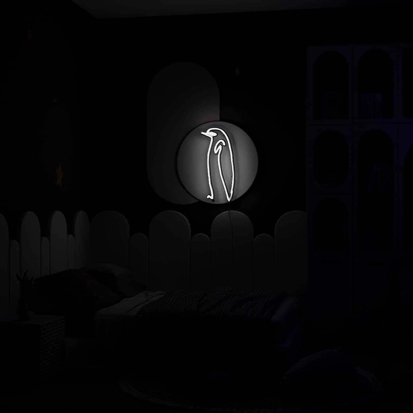 Abstract Neon Sign | Picasso sketch Pudgy Penguin - NeonsignLife