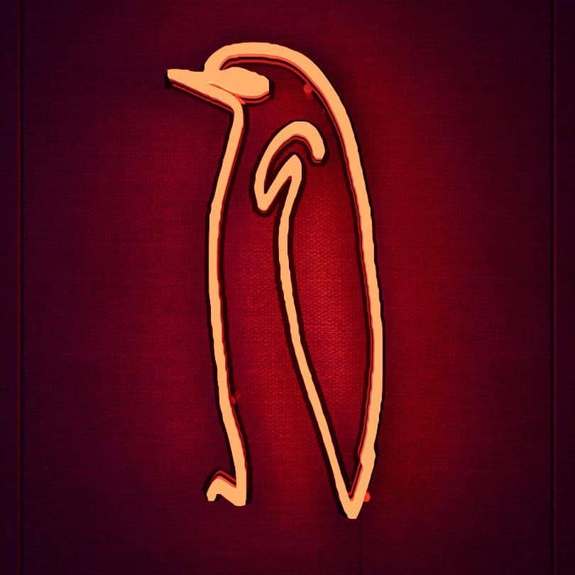 Abstract Neon Sign | Picasso sketch Pudgy Penguin - NeonsignLife