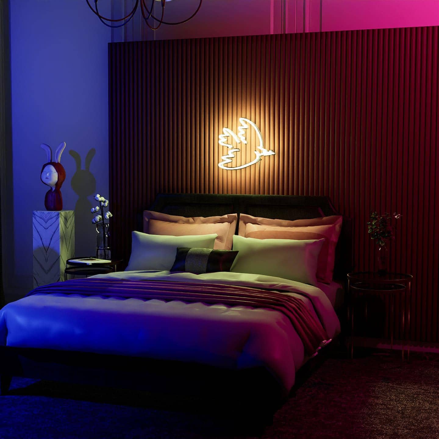 Abstract Neon Sign | Picasso sketch Peaceful Pigeon - NeonsignLife