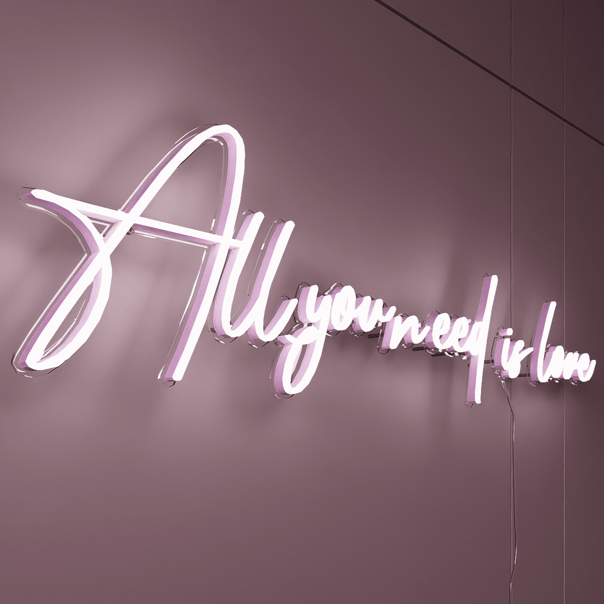 Elegant All You Need Is Love custom neon sign for wedding decor