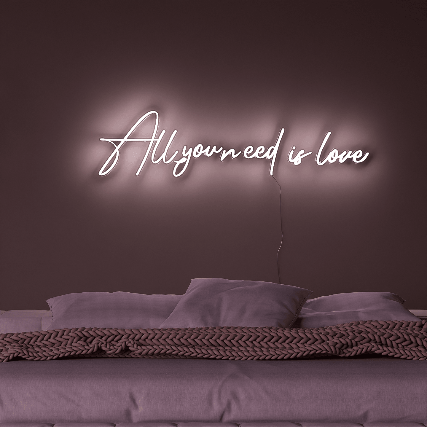 Bespoke All You Need Is Love neon sign for custom wedding style
