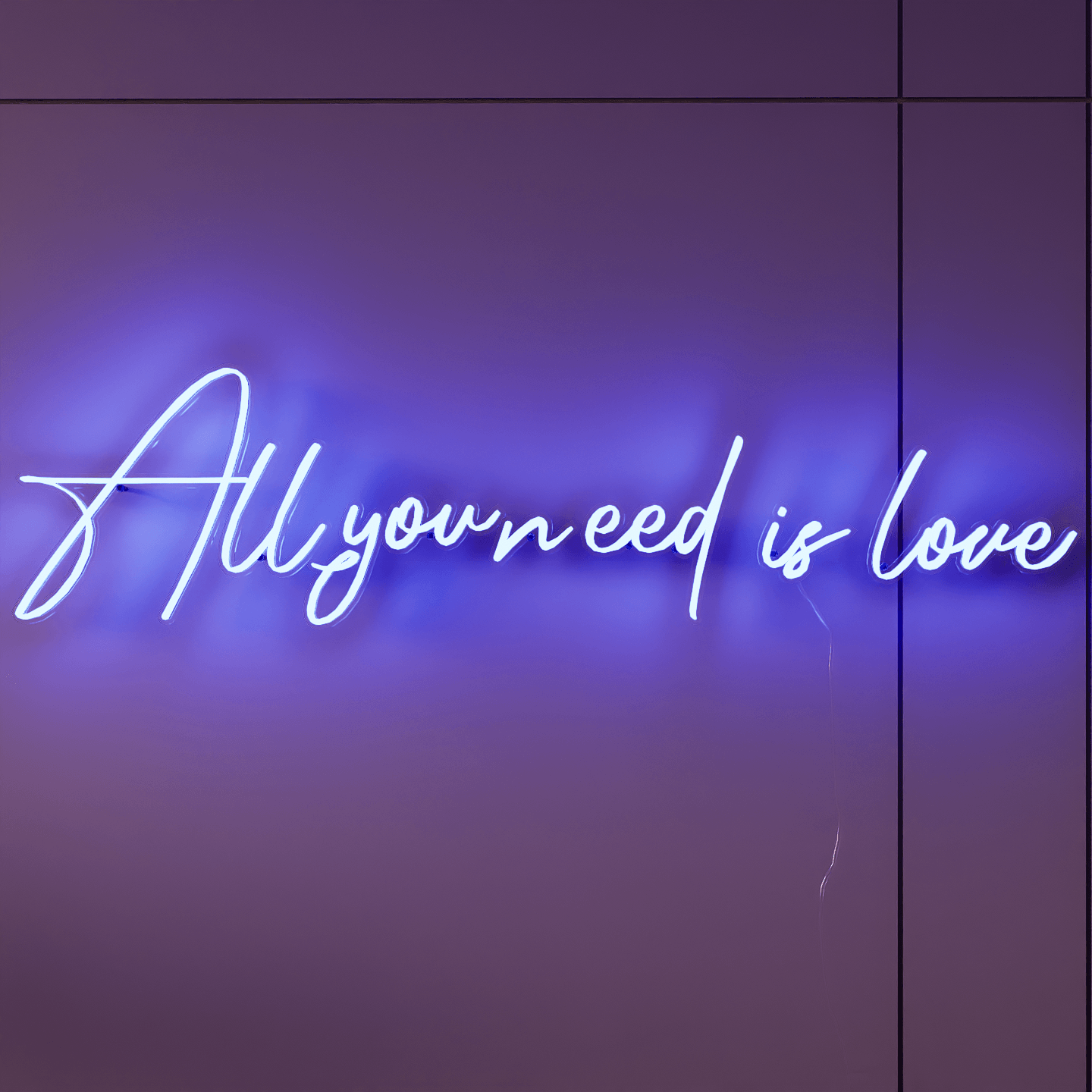 All You Need Is Love in custom neon for memorable wedding signage