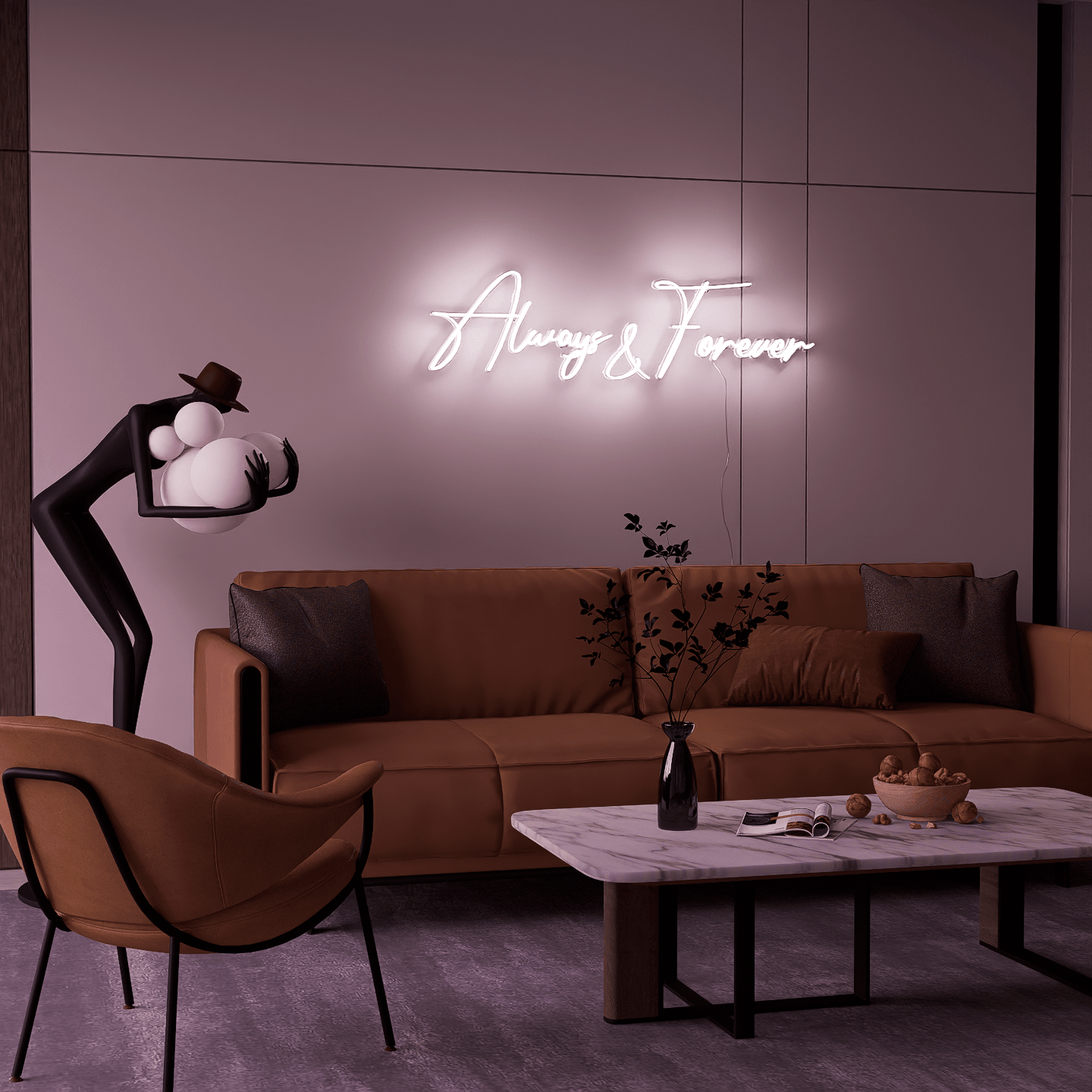 Romantic Always & Forever neon signs for memorable wedding decor.