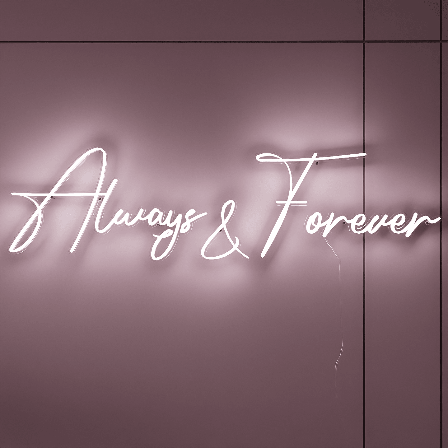 Personalized Always & Forever neon signs for weddings.