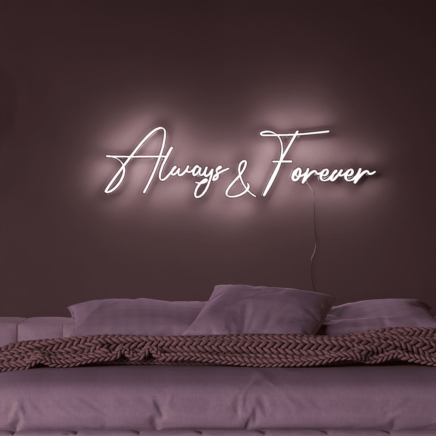 Handcrafted Always & Forever neon signs for wedding ceremonies.