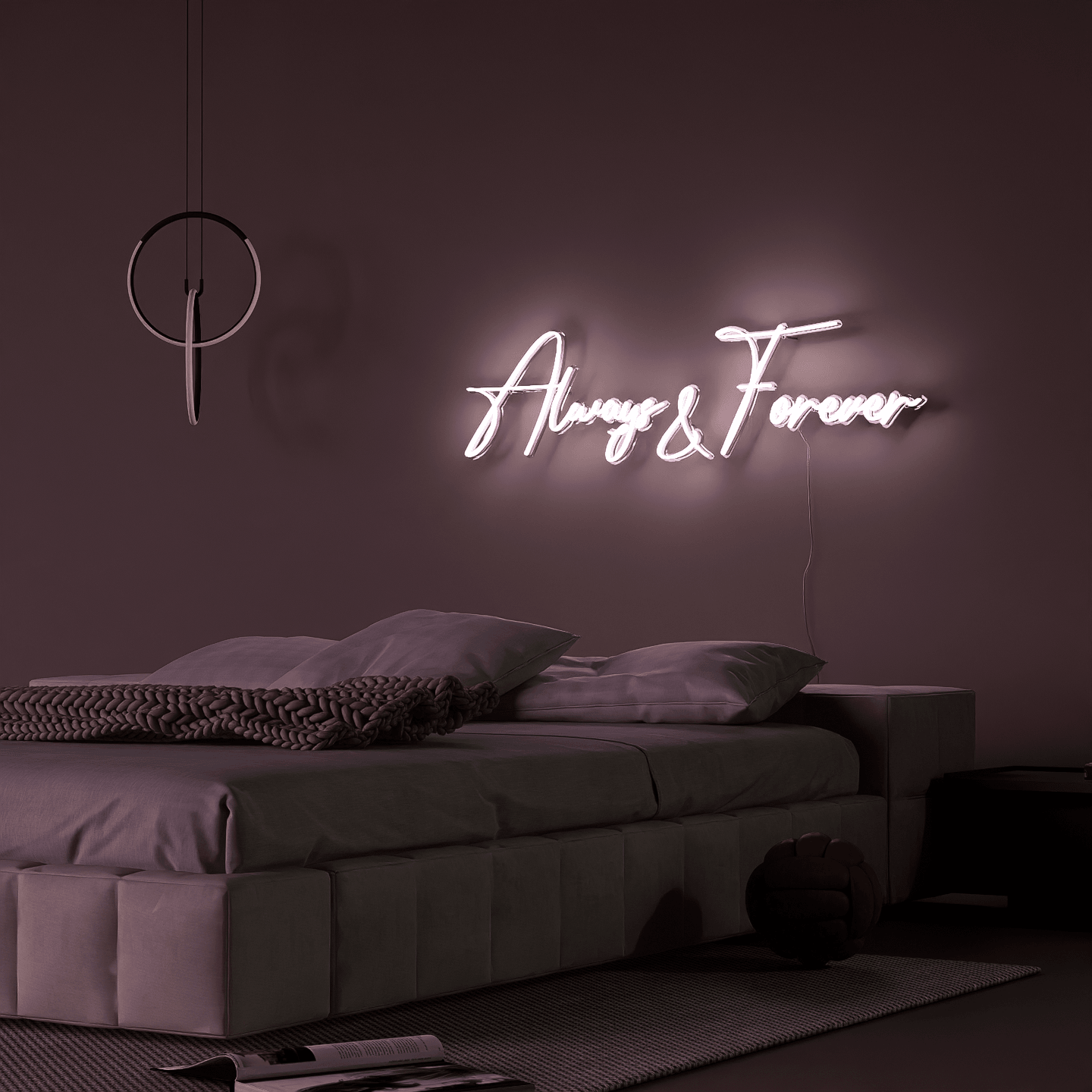 Beautiful Always & Forever neon signs enhancing wedding ambiance.