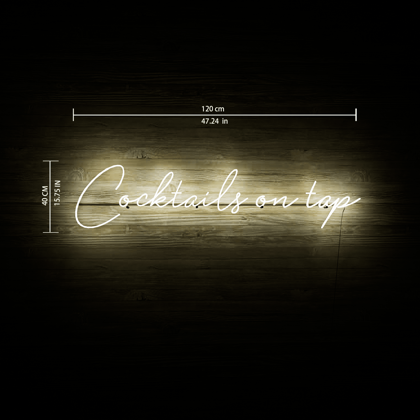 frontal-shot-of-illuminated-white-neon-light-size-chart-hanging-on-the-wall-at-night-cocktails-on-tap