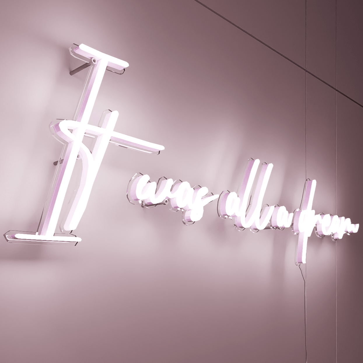 side-shot-of-lit-white-neon-lights-hanging-on-wall-for-display-it-was-all-a-dream