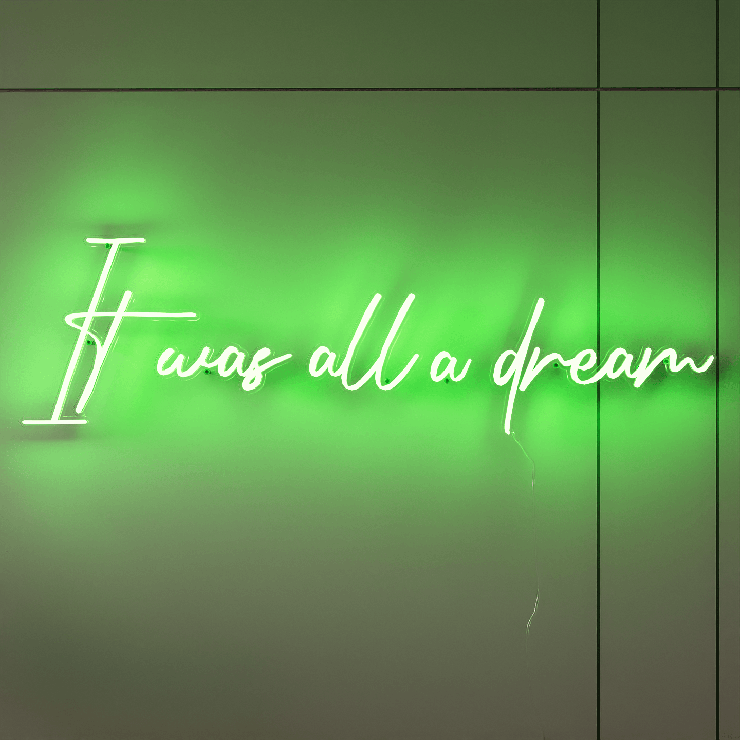frontal-shot-of-lit-green-neon-lights-hanging-on-wall-for-display-it-was-all-a-dream