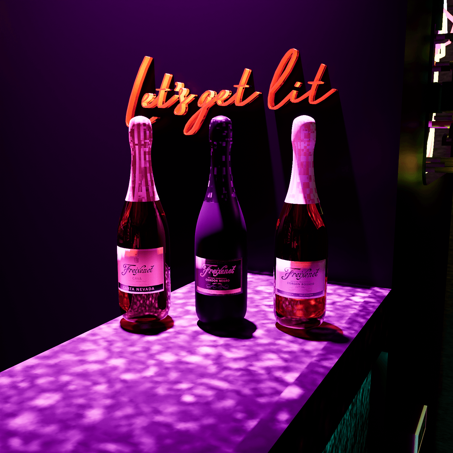 lit-red-neon-lights-hanging-on-the-wall-at-night-let's-get-lit
