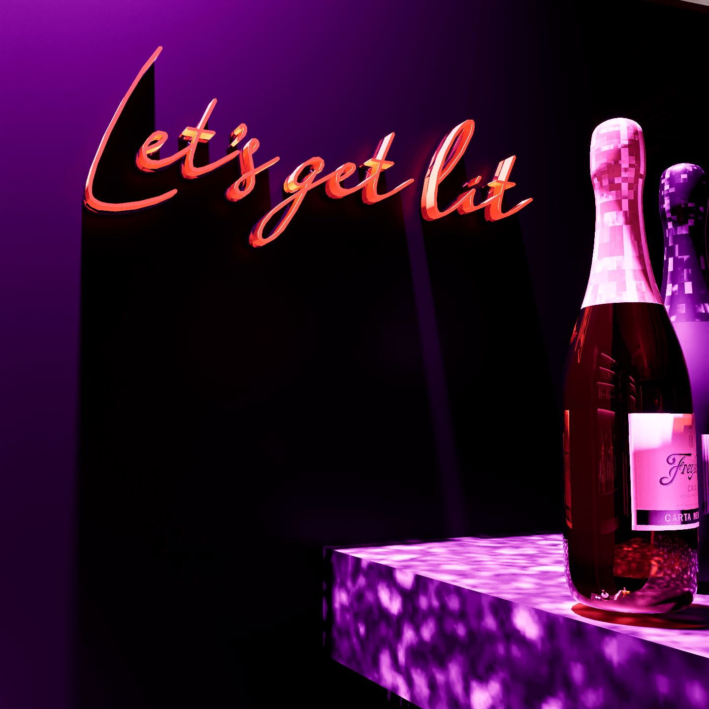 lit-red-neon-lights-hanging-on-the-wall-at-night-let's-get-lit